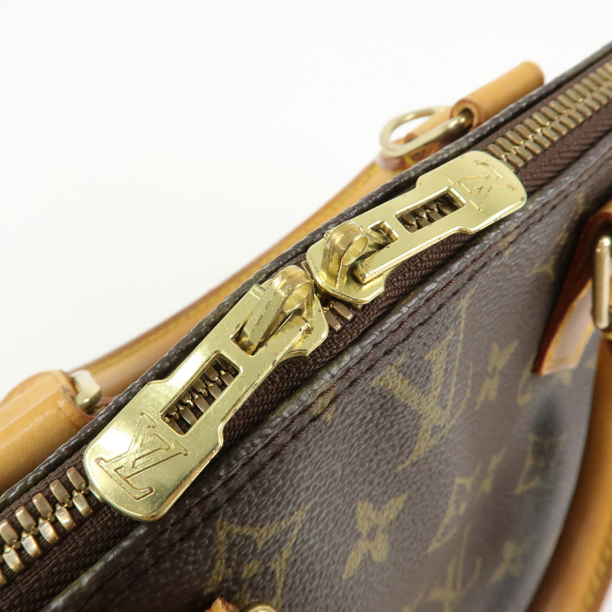 Louis Vuitton Monogram Alma Canvas Leather Hand Bag Brown M51130