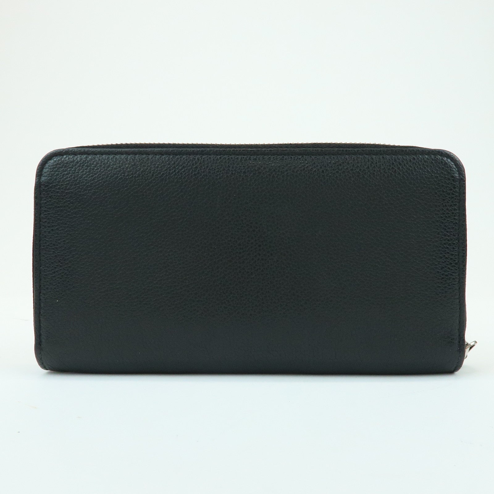 Louis Vuitton Leather Lockme Round Zippy Long Wallet Noir M62622