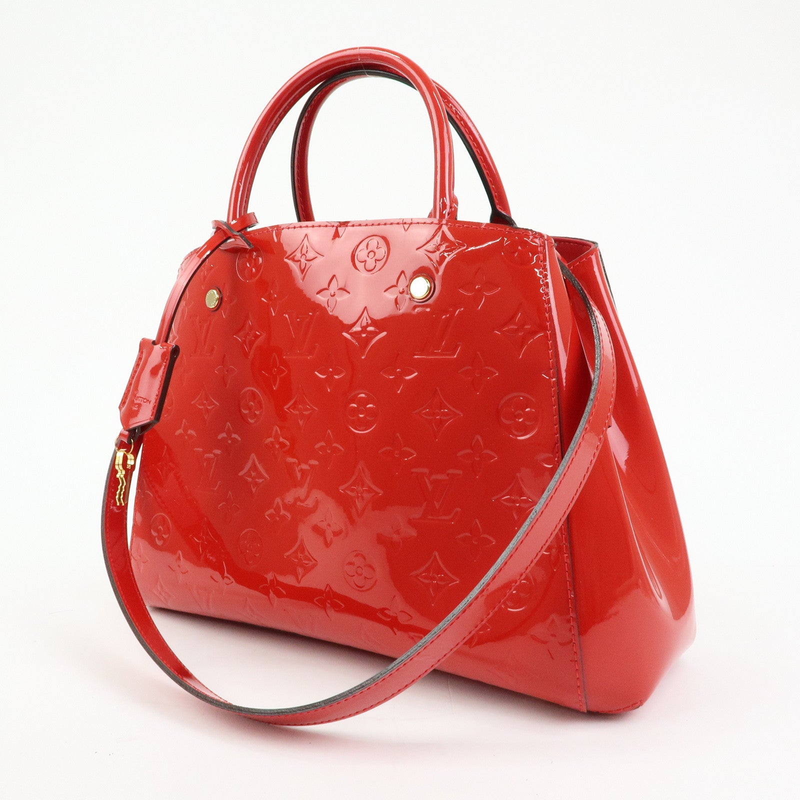 Louis Vuitton Monogram Vernis Montaigne MM 2Way Bag Cerise M50167