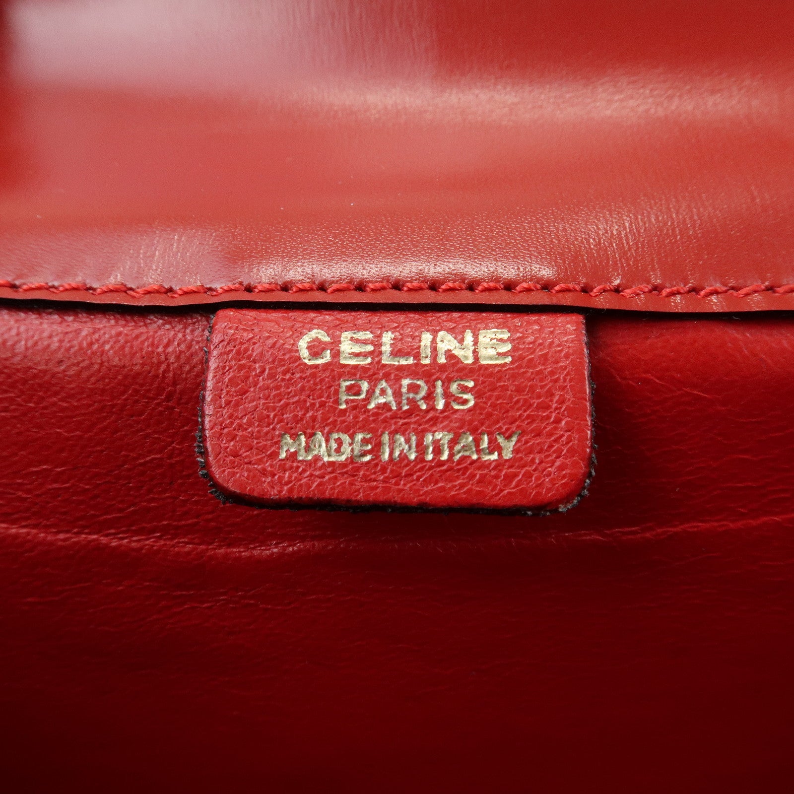 CELINE Starball Leather Chain Shoulder Bag Crossbody Bag Red