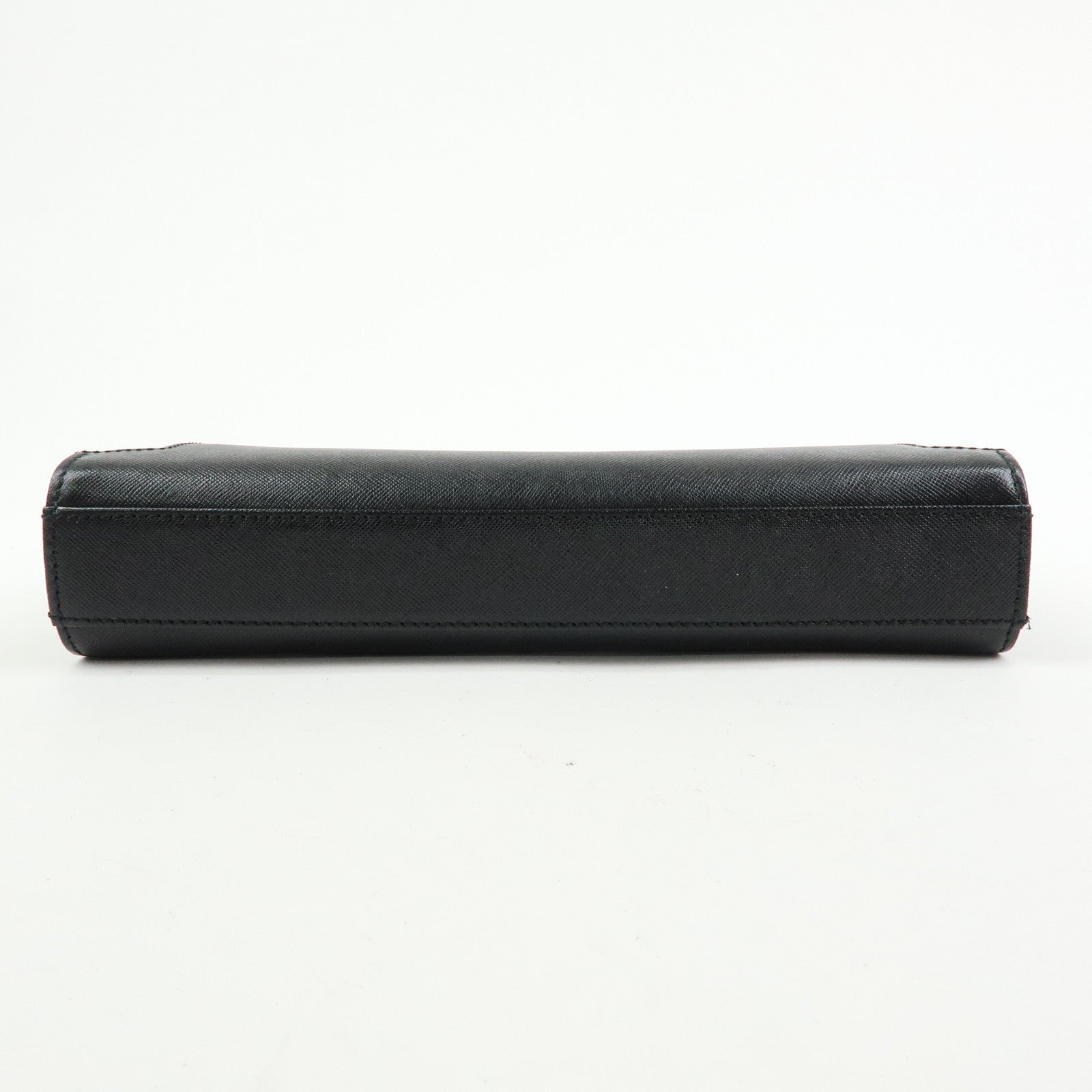 BURBERRY Saffiano Leather Clutch Bag Black