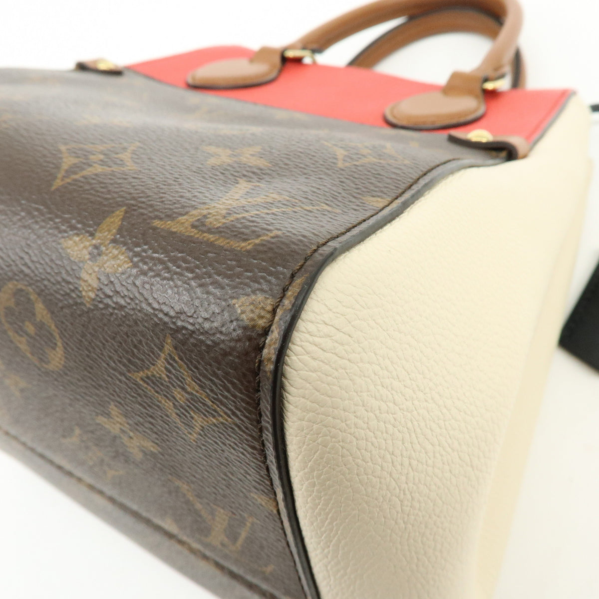 Louis Vuitton Monogram Fold Tote PM 2Way Bag Cerise Creme Noir M45389
