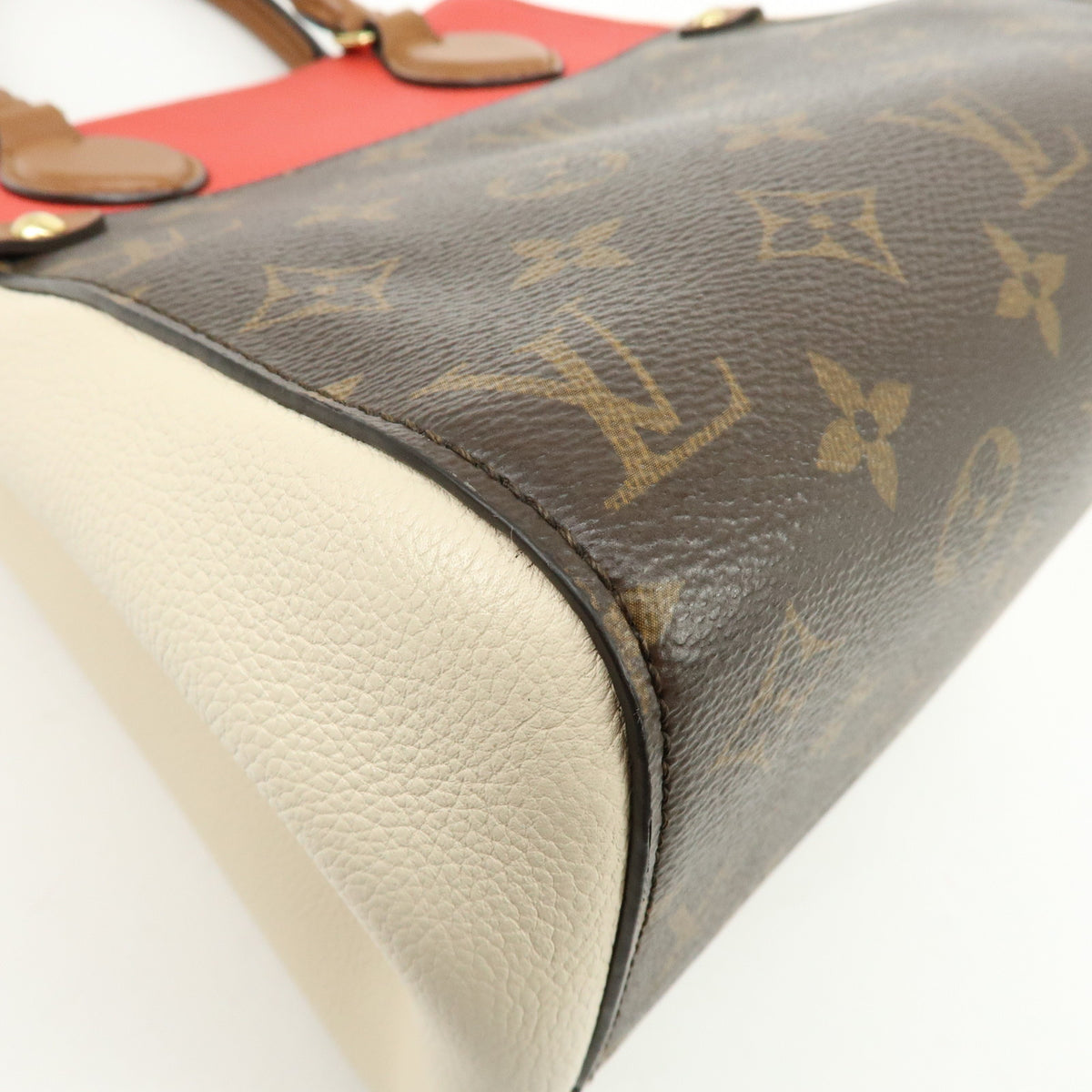 Louis Vuitton Monogram Fold Tote PM 2Way Bag Cerise Creme Noir M45389