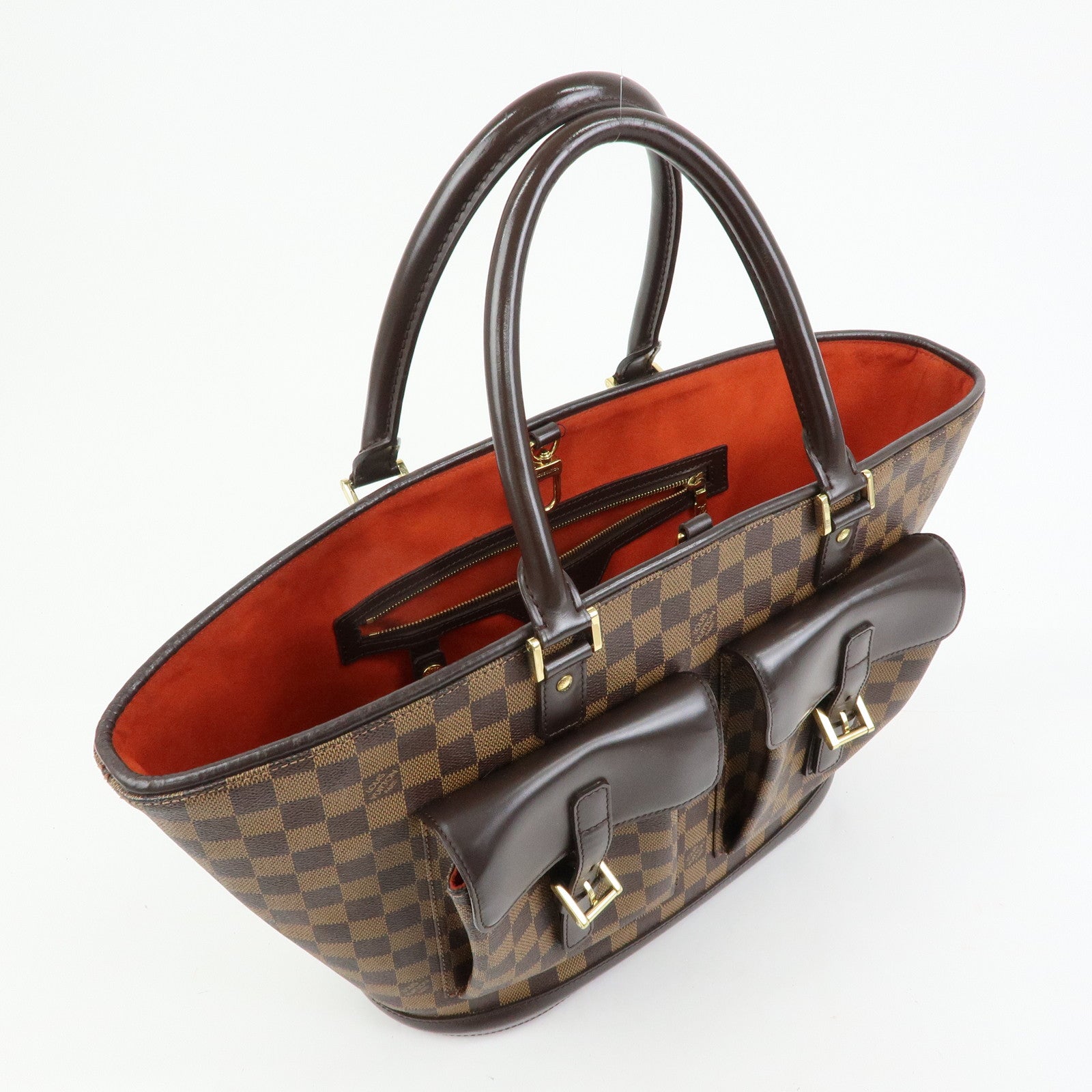 Louis Vuitton Damier Canvas Leather Manosque GM Hand Bag N51120