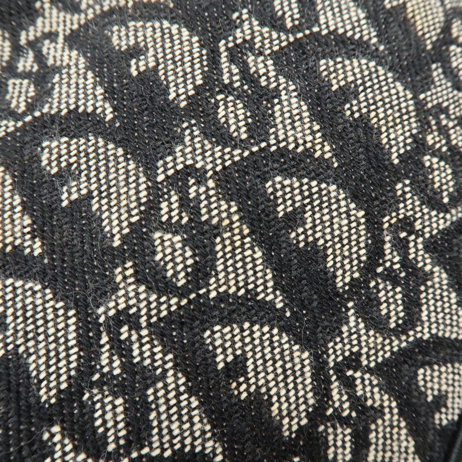 Christian Dior Trotter Jacquard Leather Saddle Bag Pouch Black
