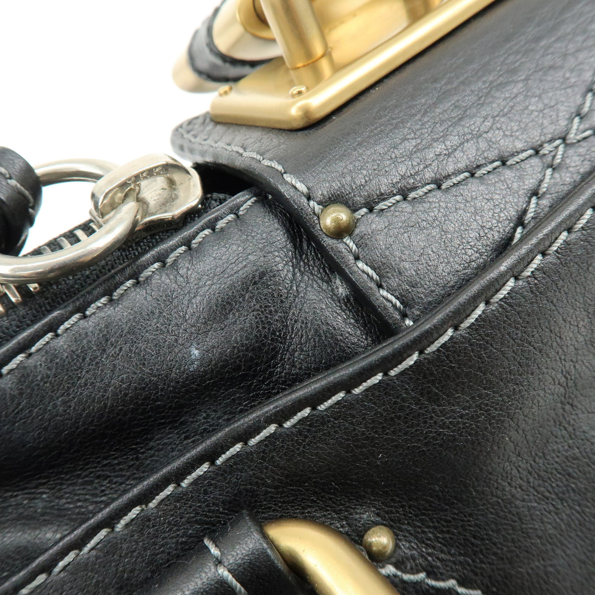Chloe Paddington Leather Hand Bag Shoulder Bag Black