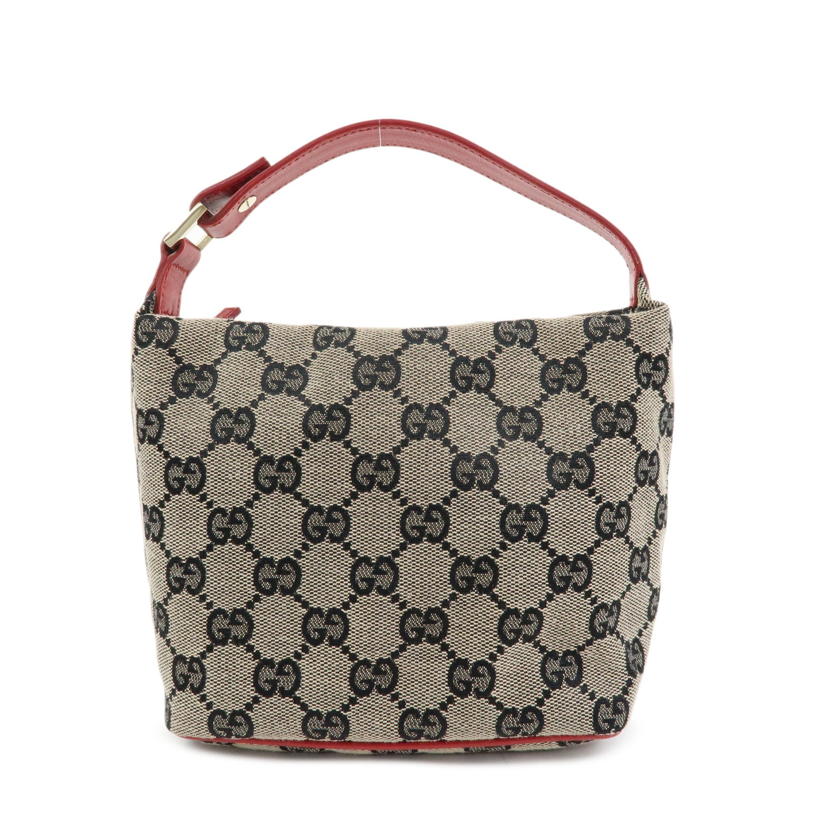 GUCCI GG Canvas Leather Vanity Accessory Pochette Mini Pouch 039・1147