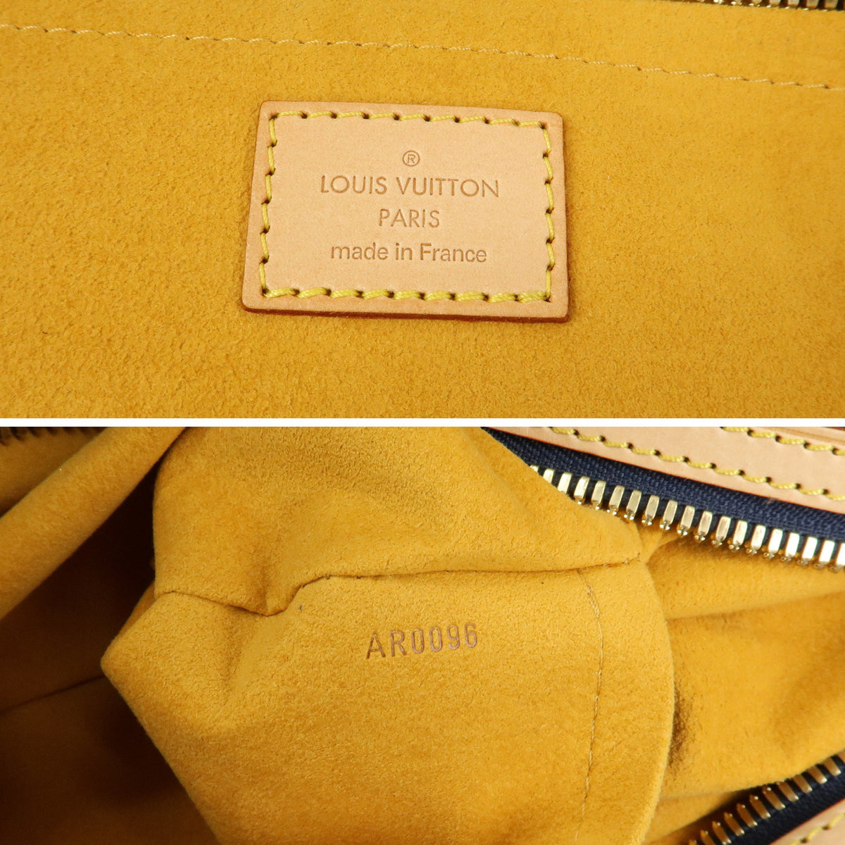 Louis Vuitton Monogram Denim Cabas Raye GM 2Way Hand Bag Blue M95336