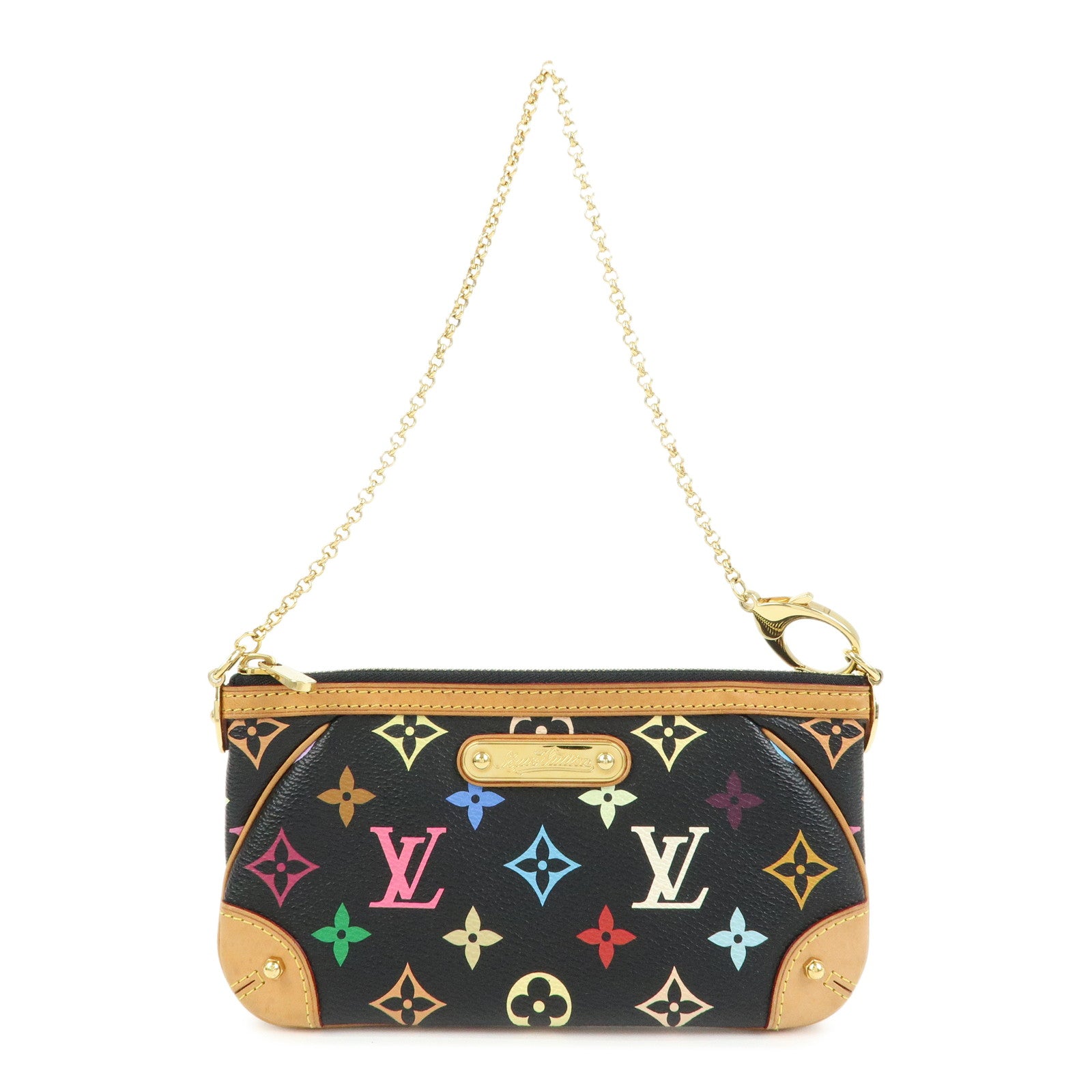 Louis Vuitton Monogram Multicolor Pochette Milla MM Pouch Noir M60097