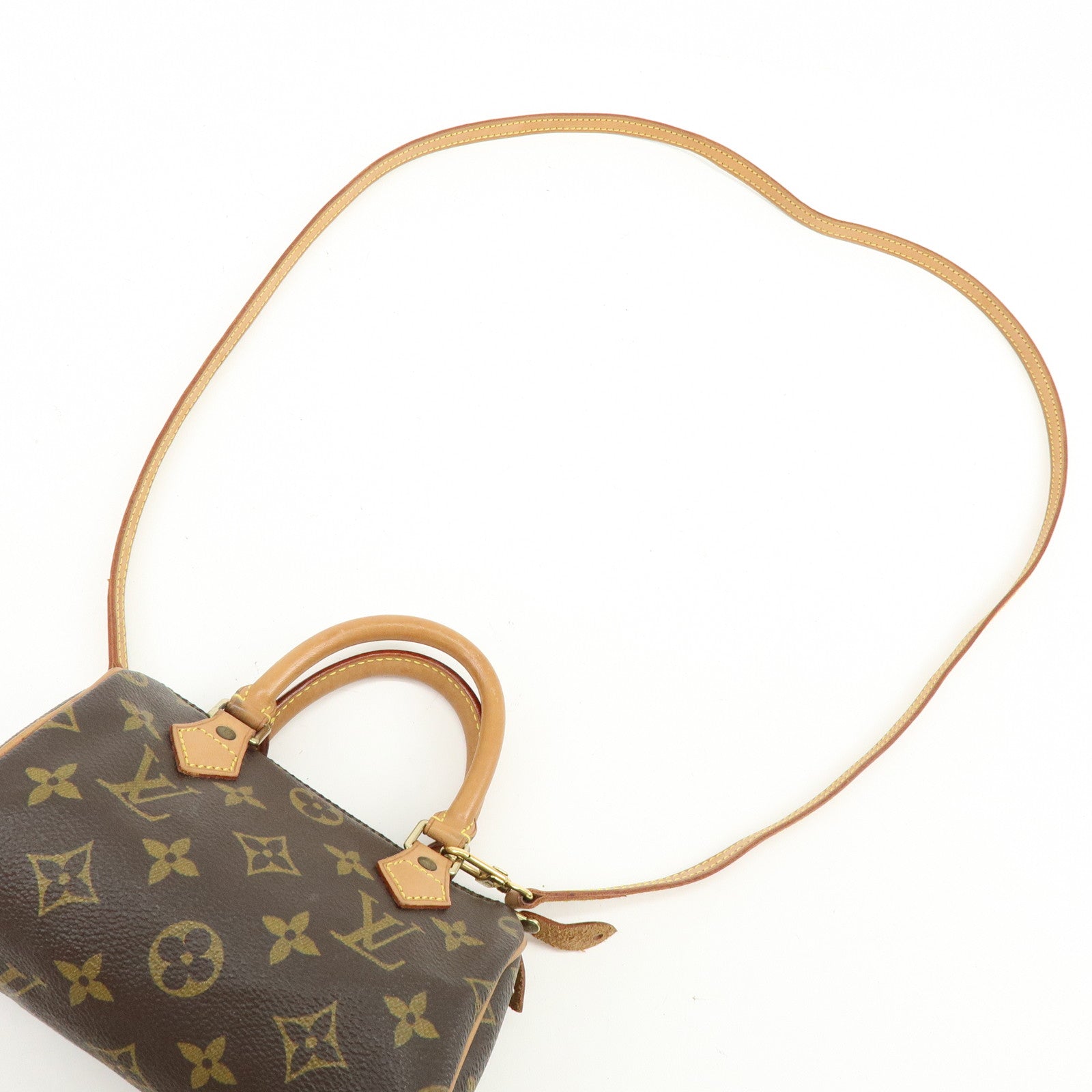 Louis Vuitton Monogram Mini Speedy Hand Bag and Strap Brown M41534 Lot