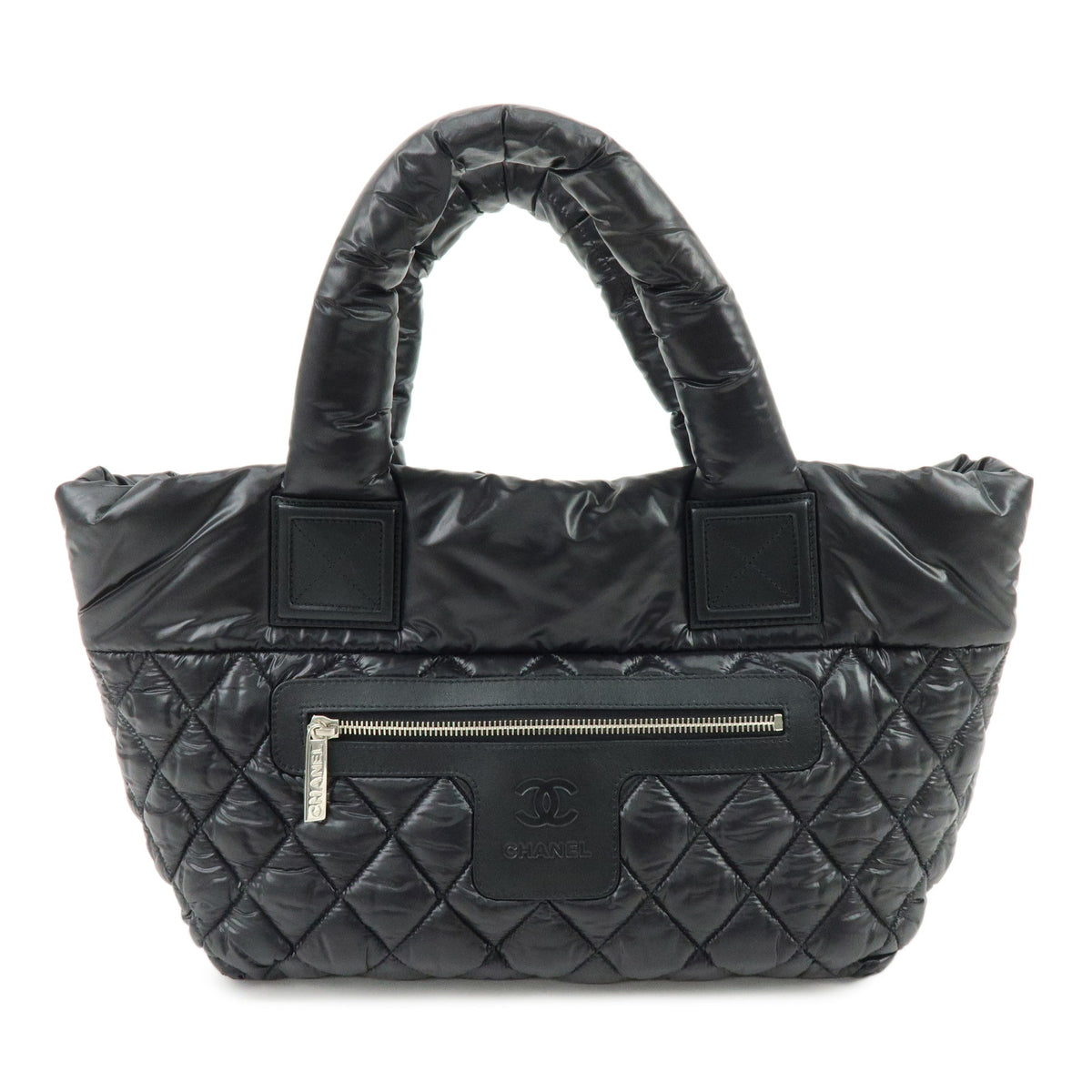 CHANEL COCO Cocoon PM Small Nylon Tote Bag Hand Bag Black A48610