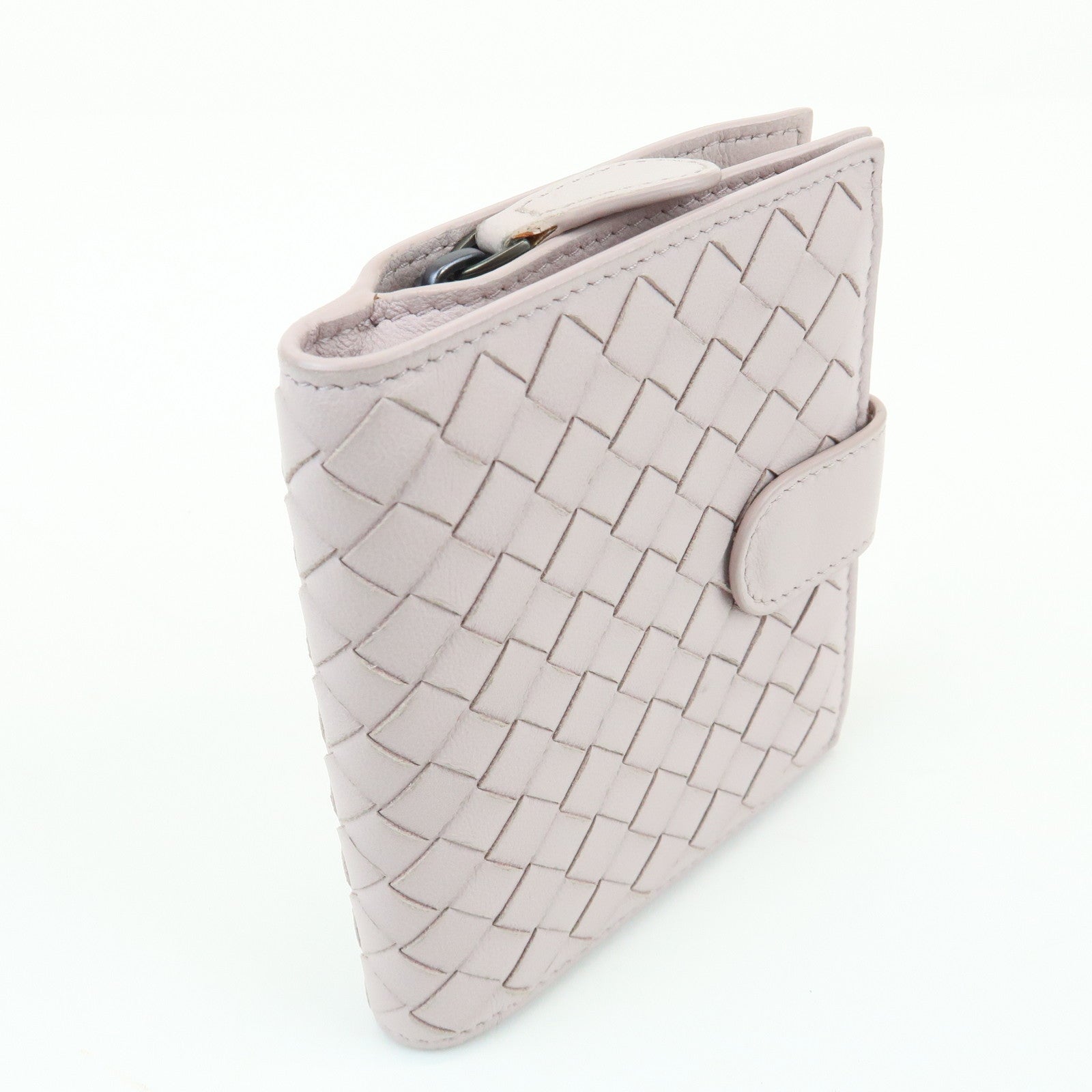 BOTTEGA VENETA Intrecciato Leather Bi-fold Comact Wallet Lavender