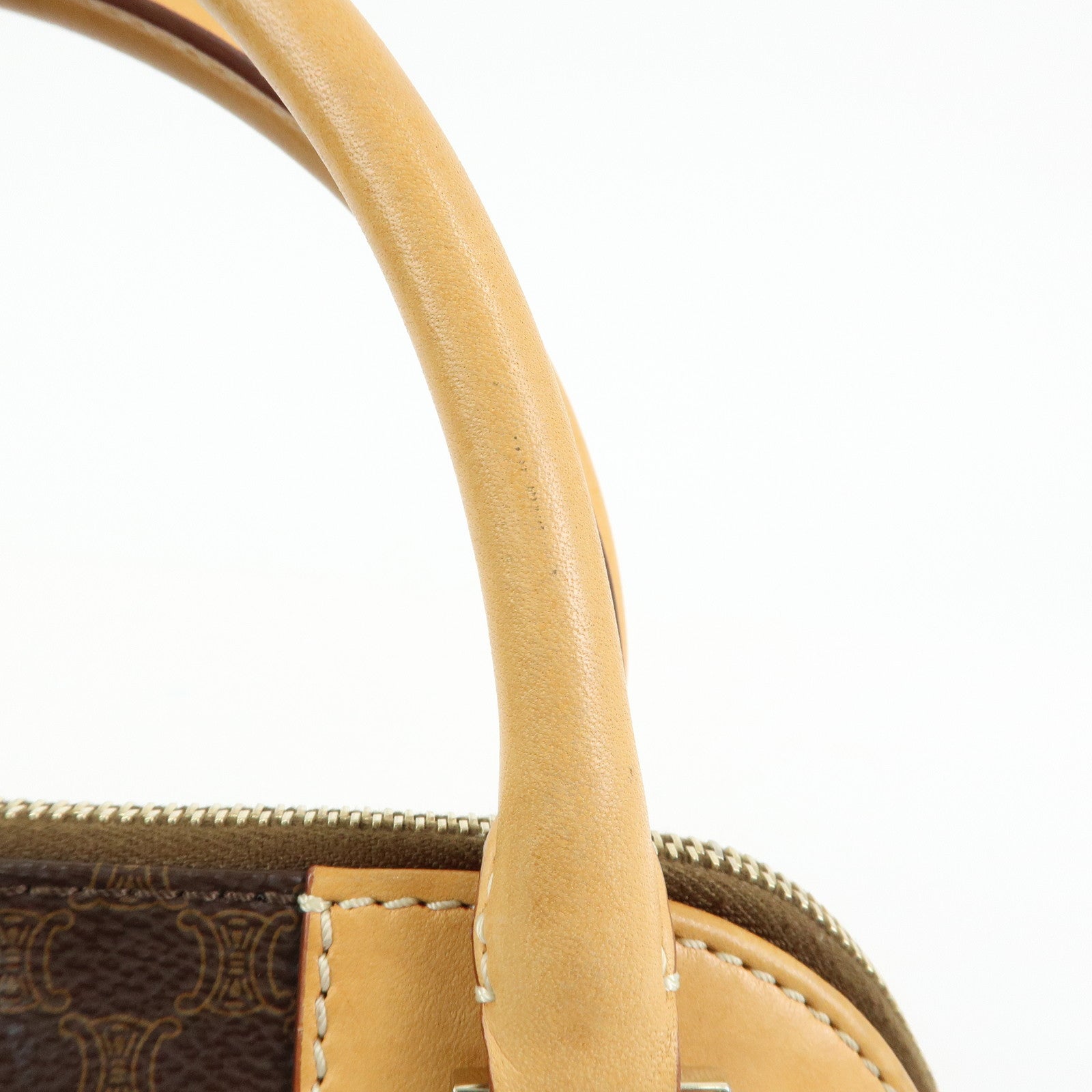 CELINE Macadam PVC Leather 2Way Bag Hand Bag Brown