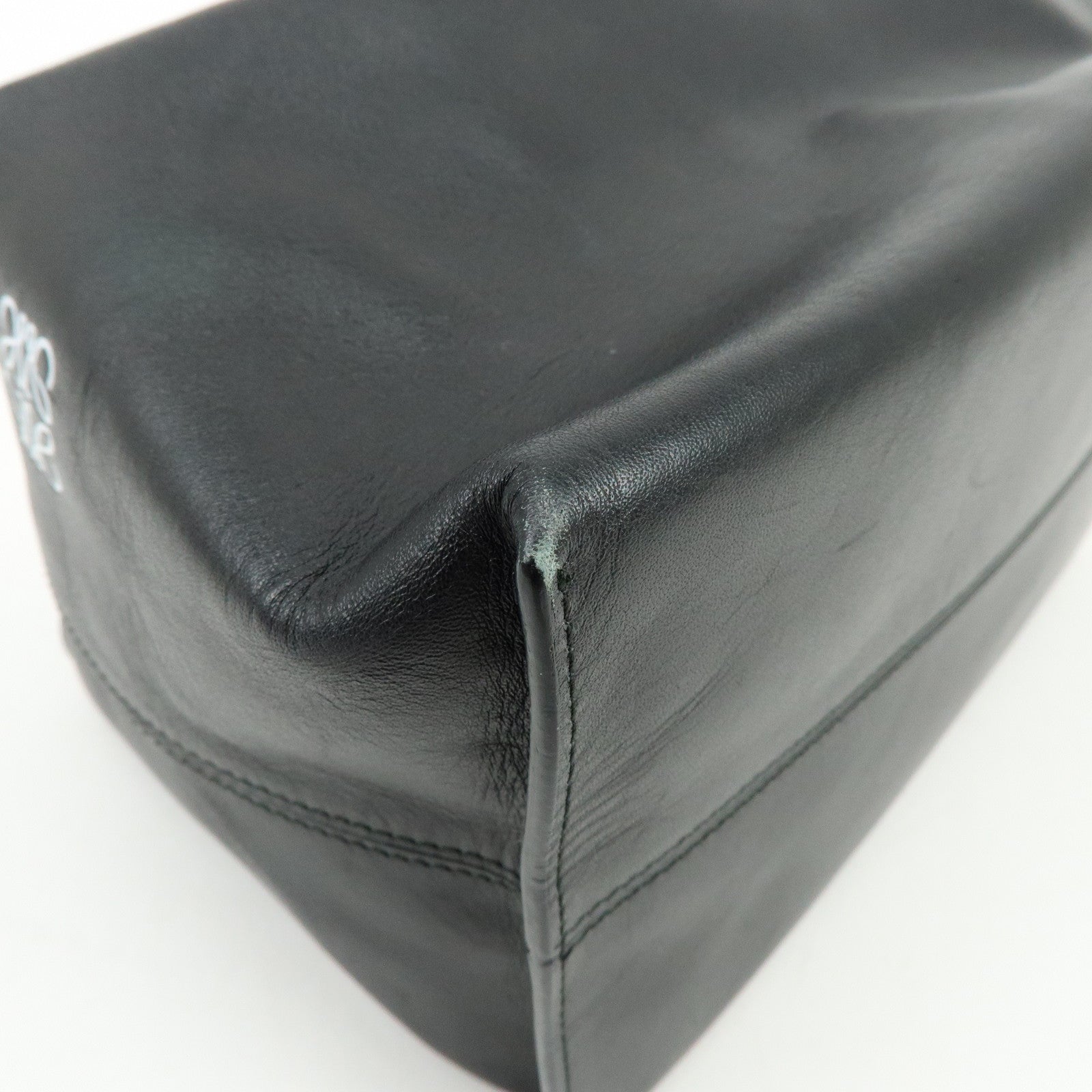 LOEWE Anagram Nappa Leather Hand Bag Pouch Black