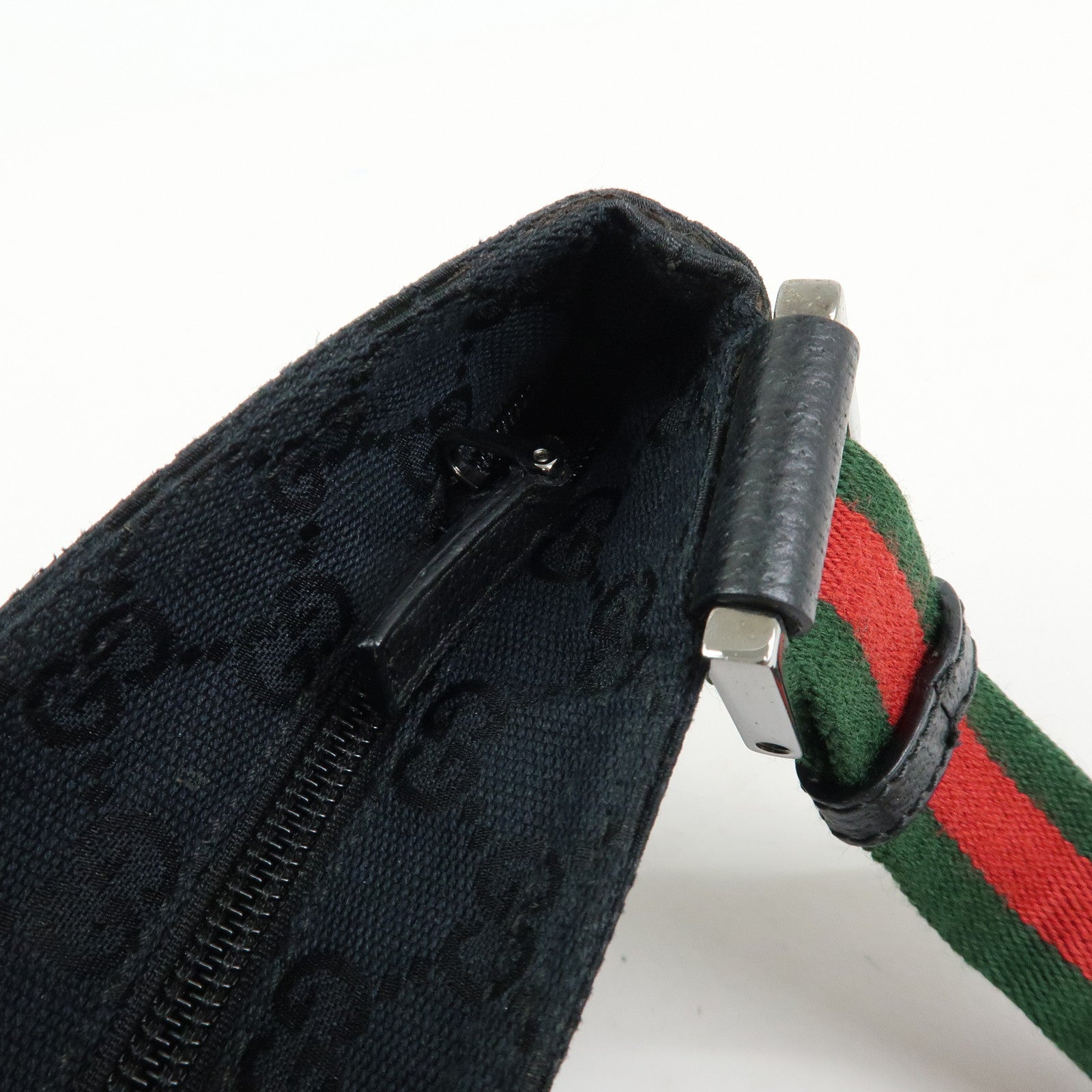 GUCCI Sherry GG Canvas Leather Shoulder Bag Messenger Bag Black
