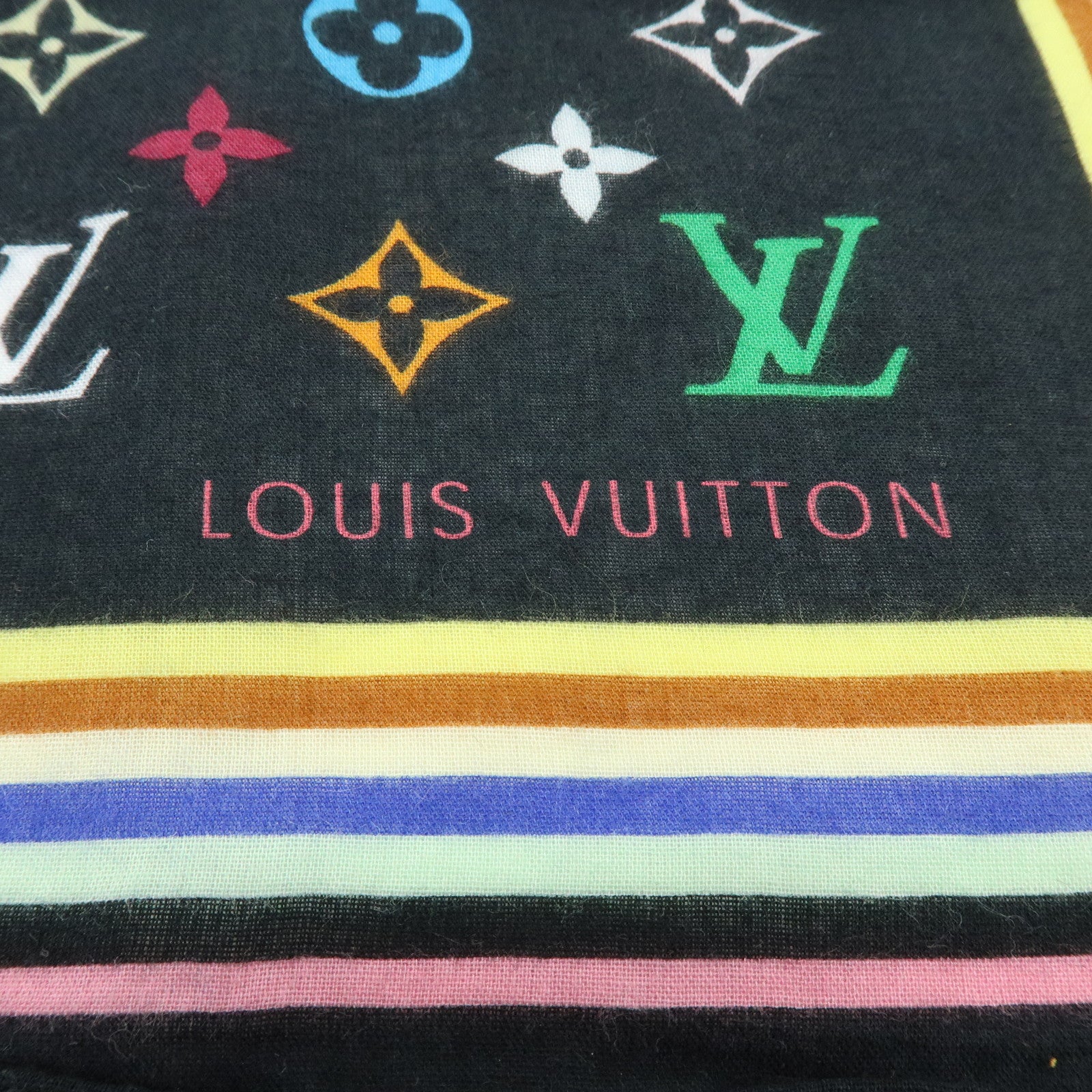 Louis Vuitton Monogram Multicolor Cotton 100% Handkerchief M71912