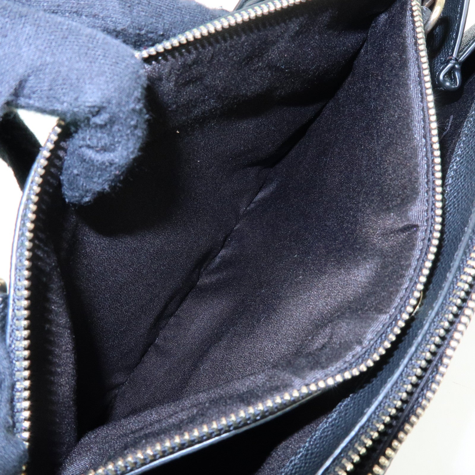 COACH Logo Leather 2Way Shoulder Bag Hand Bag Black
