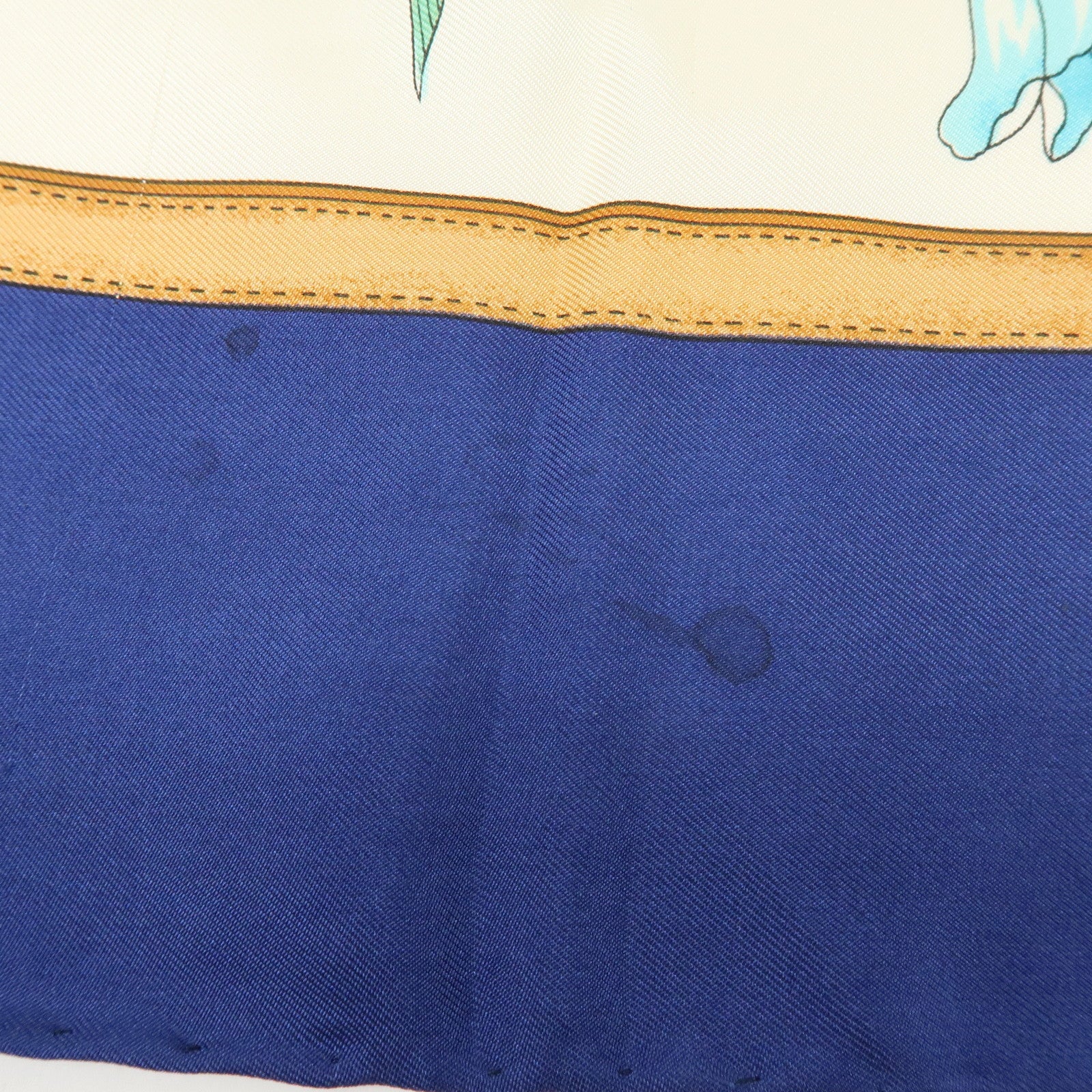 GUCCI Set of 2 Silk 100% Scarf Flower Mushroom Motif Green Navy