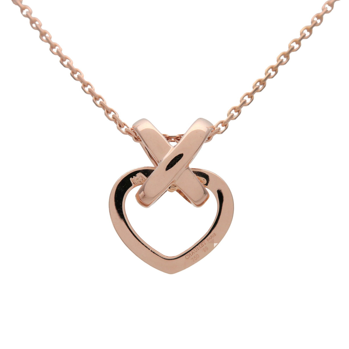 CHAUMET Liens de Chaumet Diamond Heart Necklace K18 750PG Rose Gold