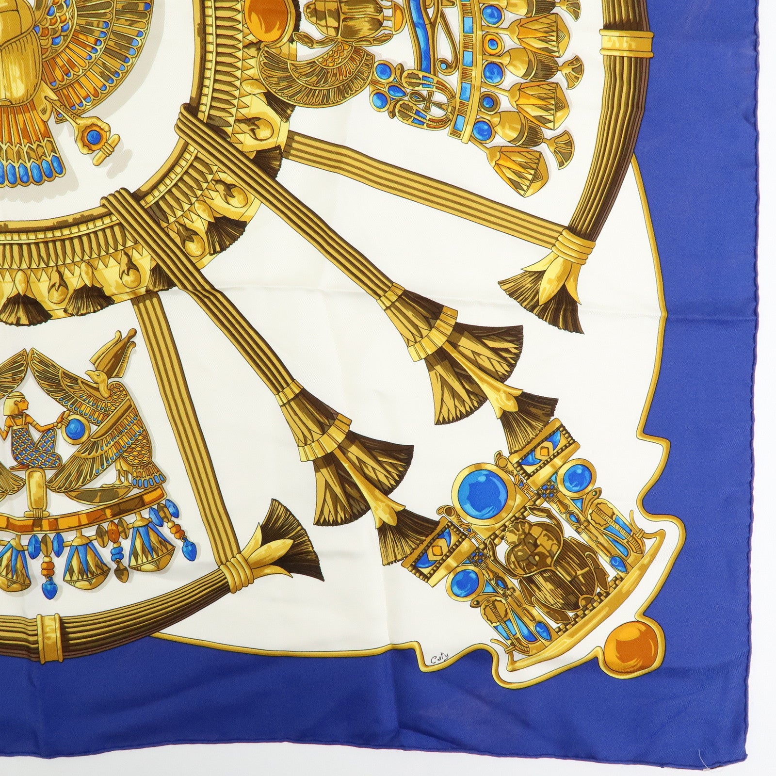 HERMES Carre 90 Lot of 2 Silk 100% Scarf brides de gala/caty Red Blue