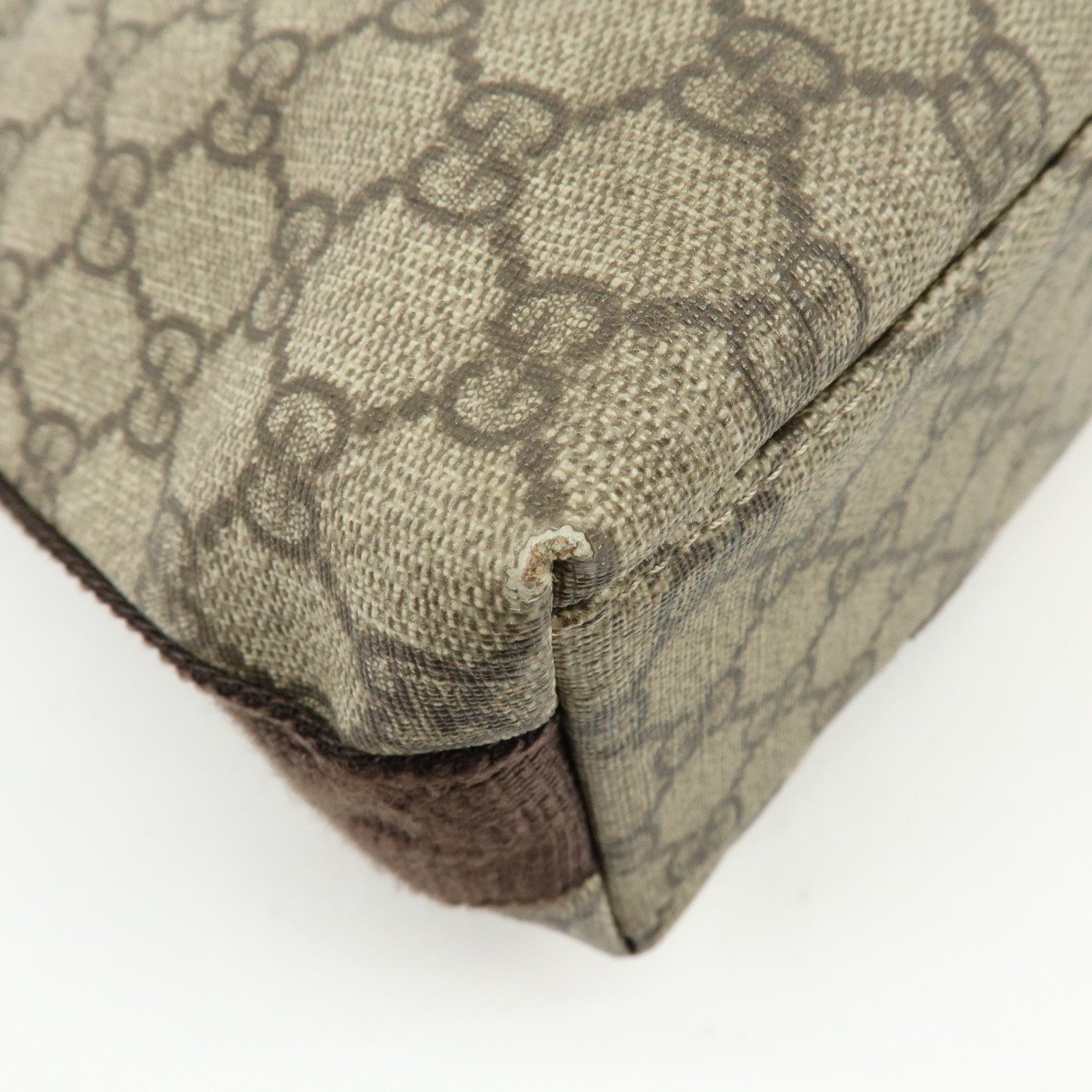 GUCCI GG Supreme Canvas Shoulder Crossbody Bag Beige Brown 122373