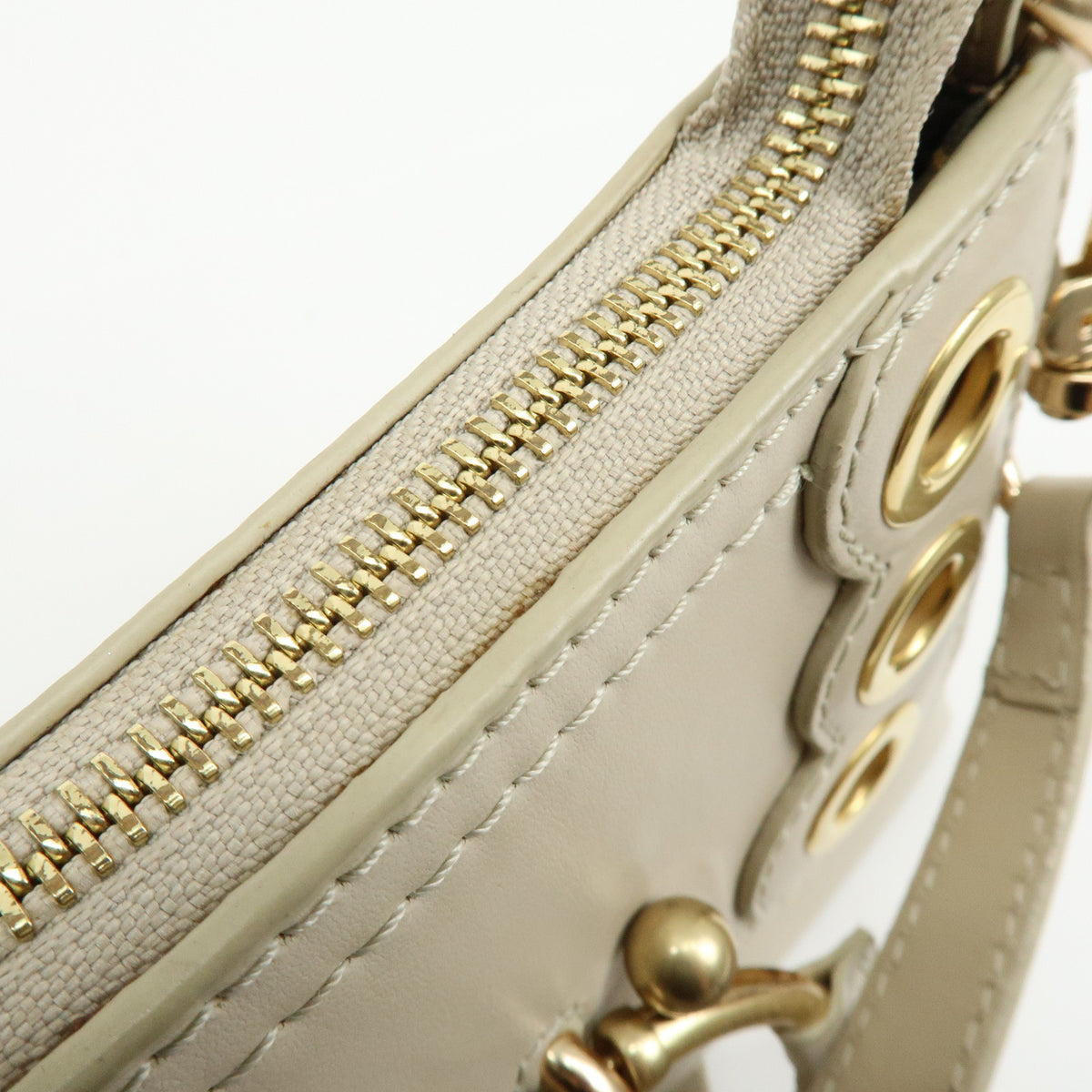 Chloe See By Chloe Joan Leather Hand Bag Clutch Bag Beige
