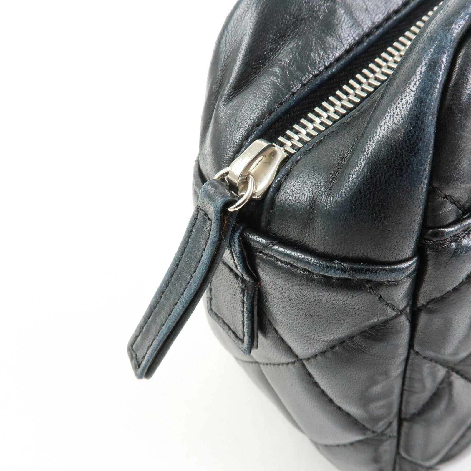 CHANEL COCO Mark Matelasse Lamb Skin Chain Shoulder Bag Hand Bag Black