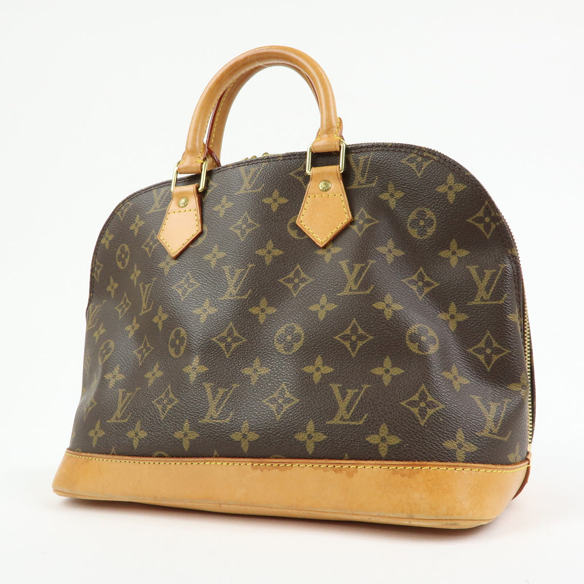 Louis Vuitton Monogram Alma PM Canvas Leather Hand Bag Brown M51130