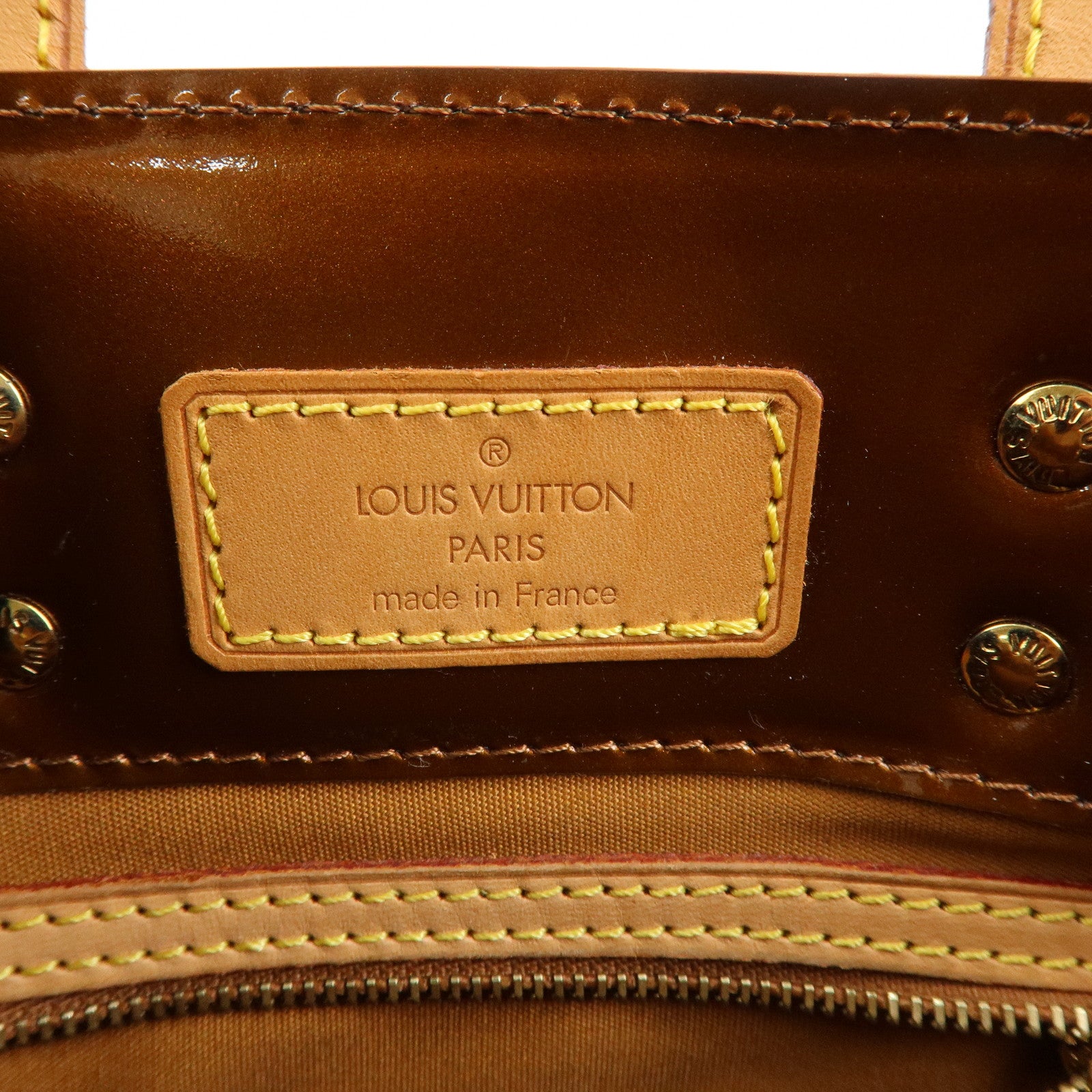 Louis Vuitton Monogram Vernis Reade PM Hand Bag Tote Bag Bronze M91146