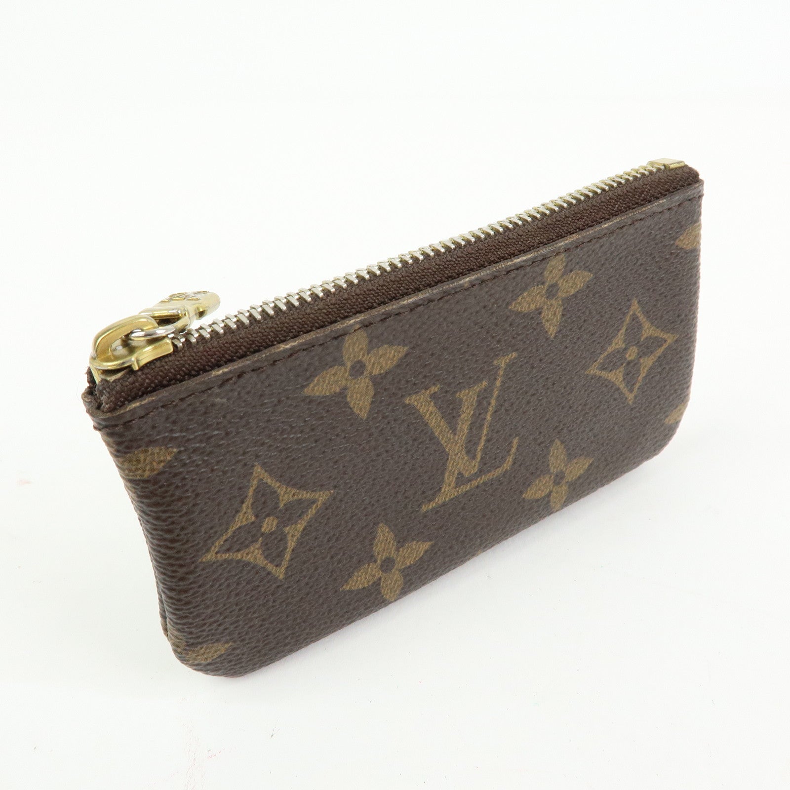Louis Vuitton Monogram Pochette Cles Coin Case Key Case Brown M62650