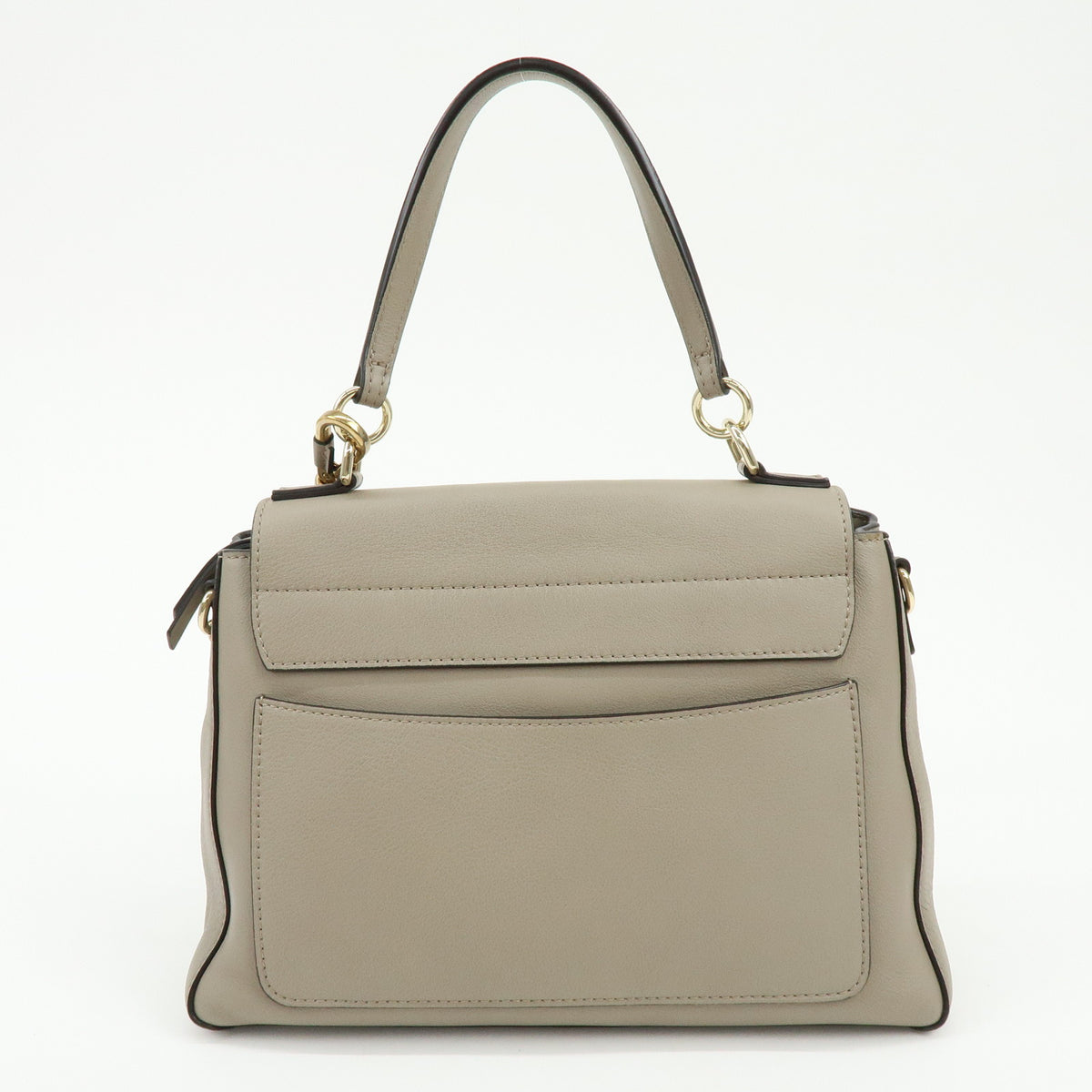 Chloe Faye Day Leather 2Way Bag Hand Bag Shoulder Bag Greige
