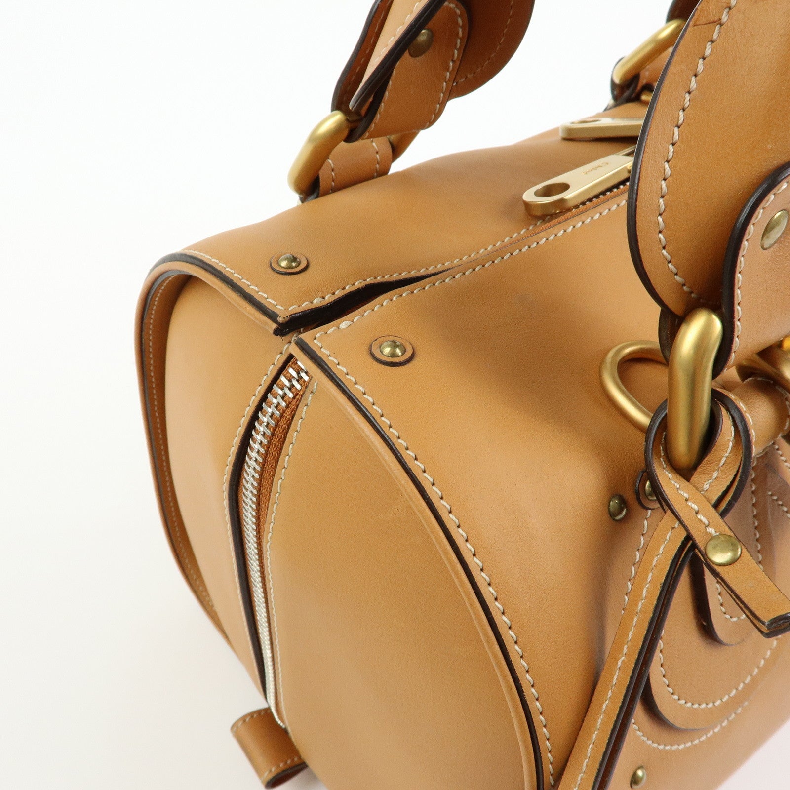 Chloe Paddington Leather 2Way Bag Hand Bag Shoulder Bag Brown