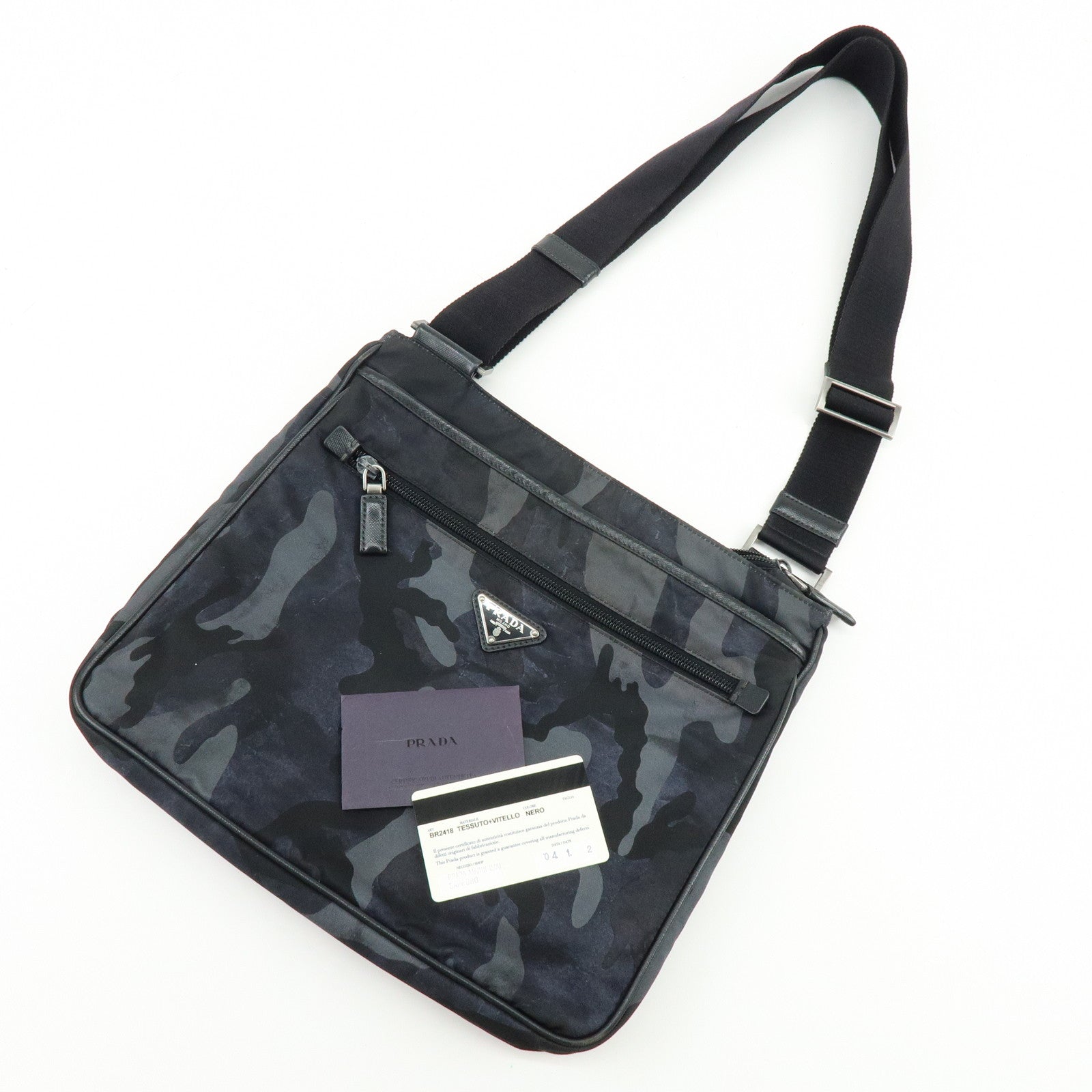 PRADA Triangle Logo Nylon Shoulder Crossbody Bag Cammoflage BR2418
