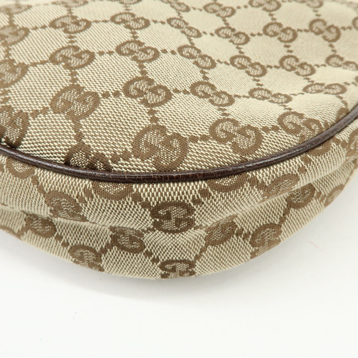 GUCCI GG Canvas Leather Shoulder Bag Hand Bag Brown Beige