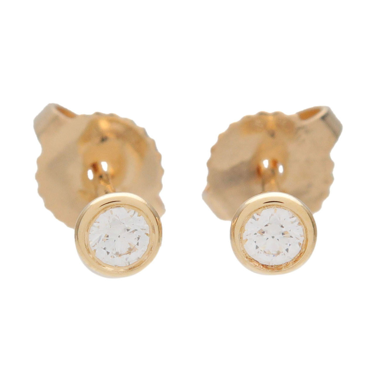 Tiffany & Co By the Yard Diamond Earrings K18 750YG Yellow Gold