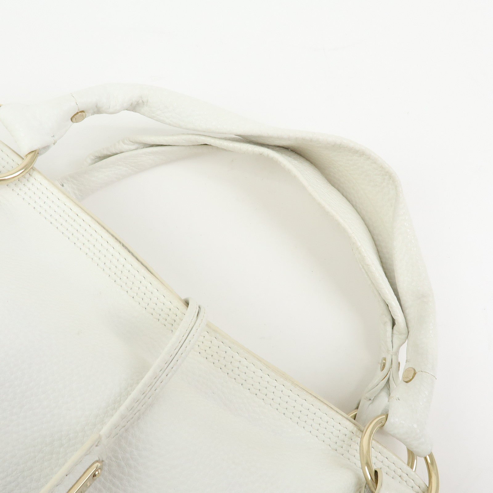Celine Bittersweet Leather Shoulder Bag Hand Bag Hobo Bag White