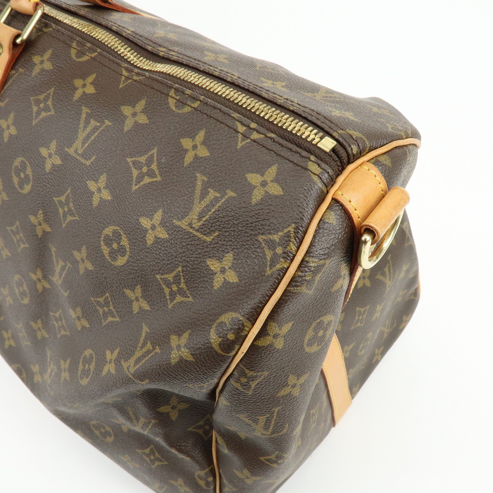 Louis Vuitton Monogram Keep All Bandouliere 55 Boston Bag Brown M41414