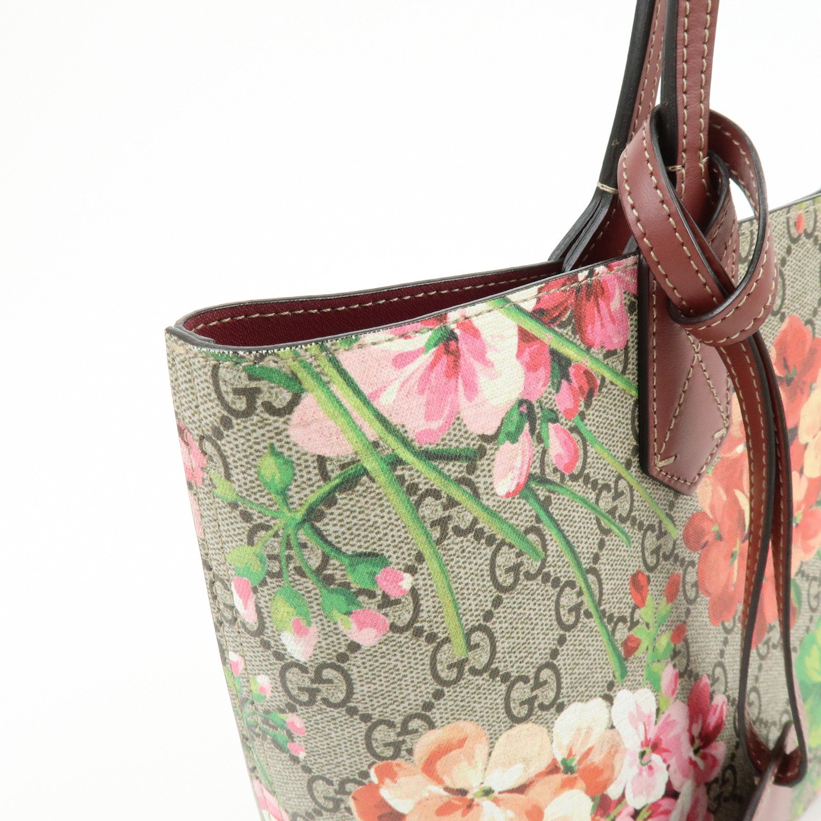 GUCCI GG Blooms GG Supreme Reversible Tote Shoulder bag 372613