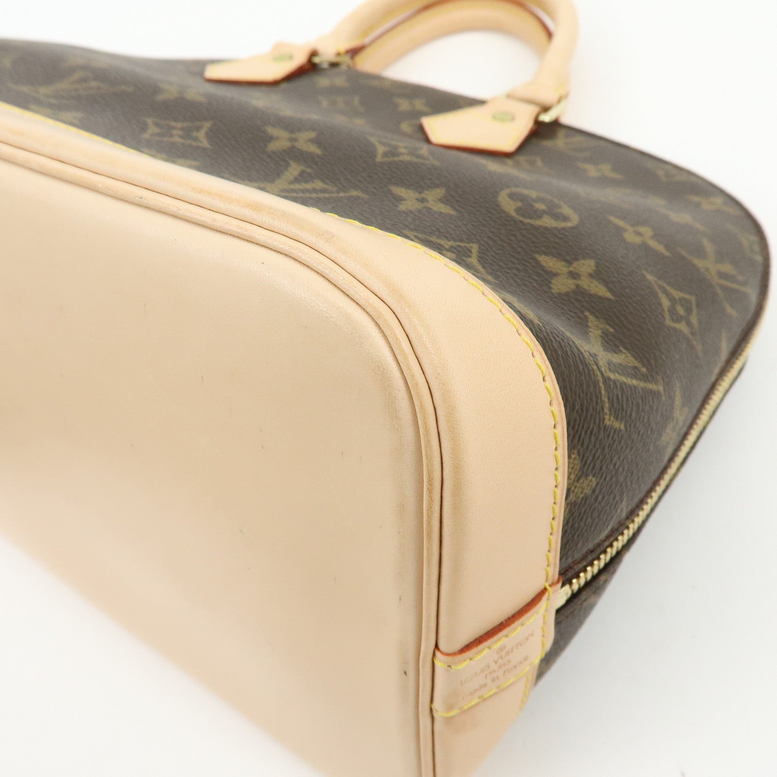 Louis Vuitton Monogram Alma PM Canvas Leather Hand Bag Brown M51130