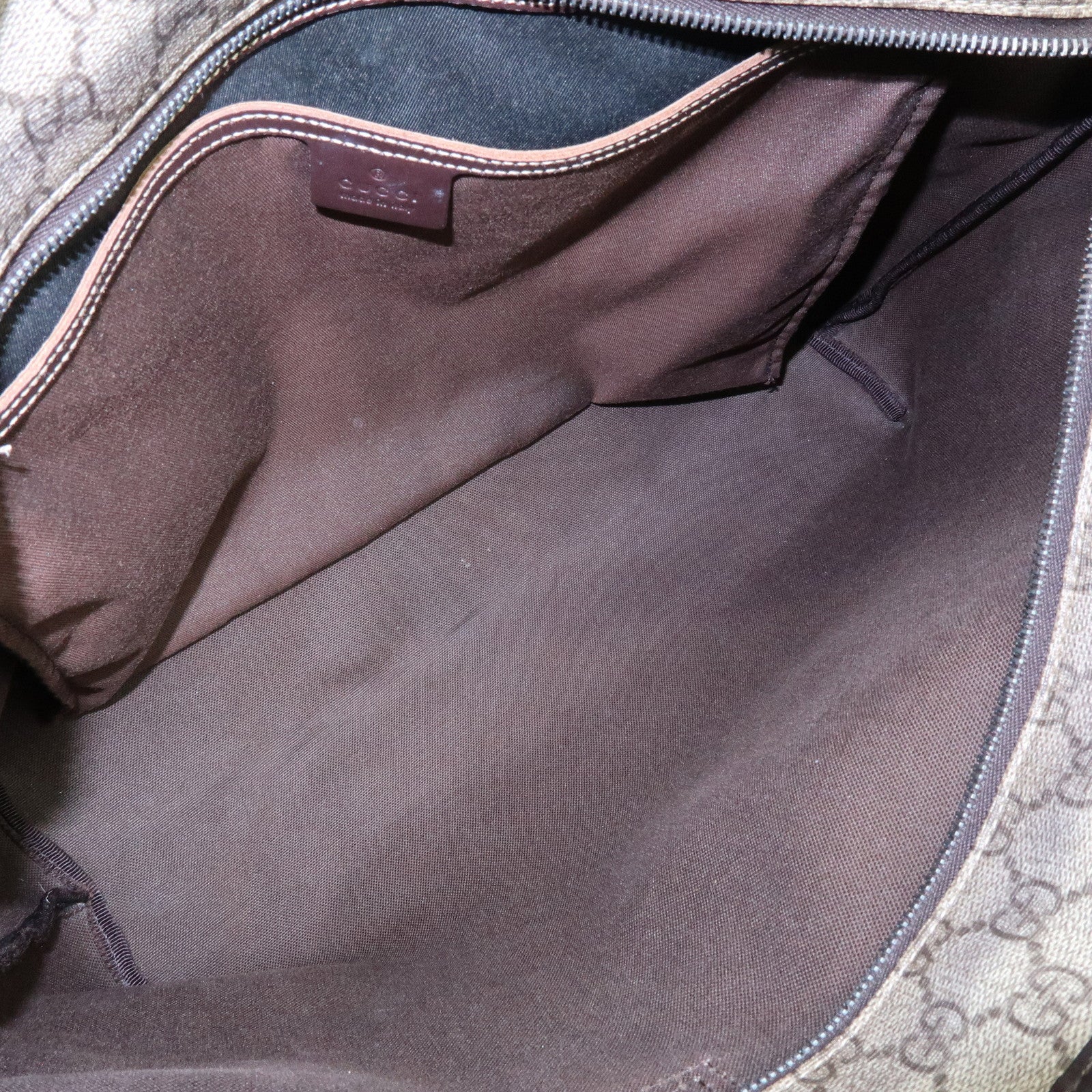 GUCCI GG Supreme Leather Tote Bag Shoulder Bag Hand Bag Beige