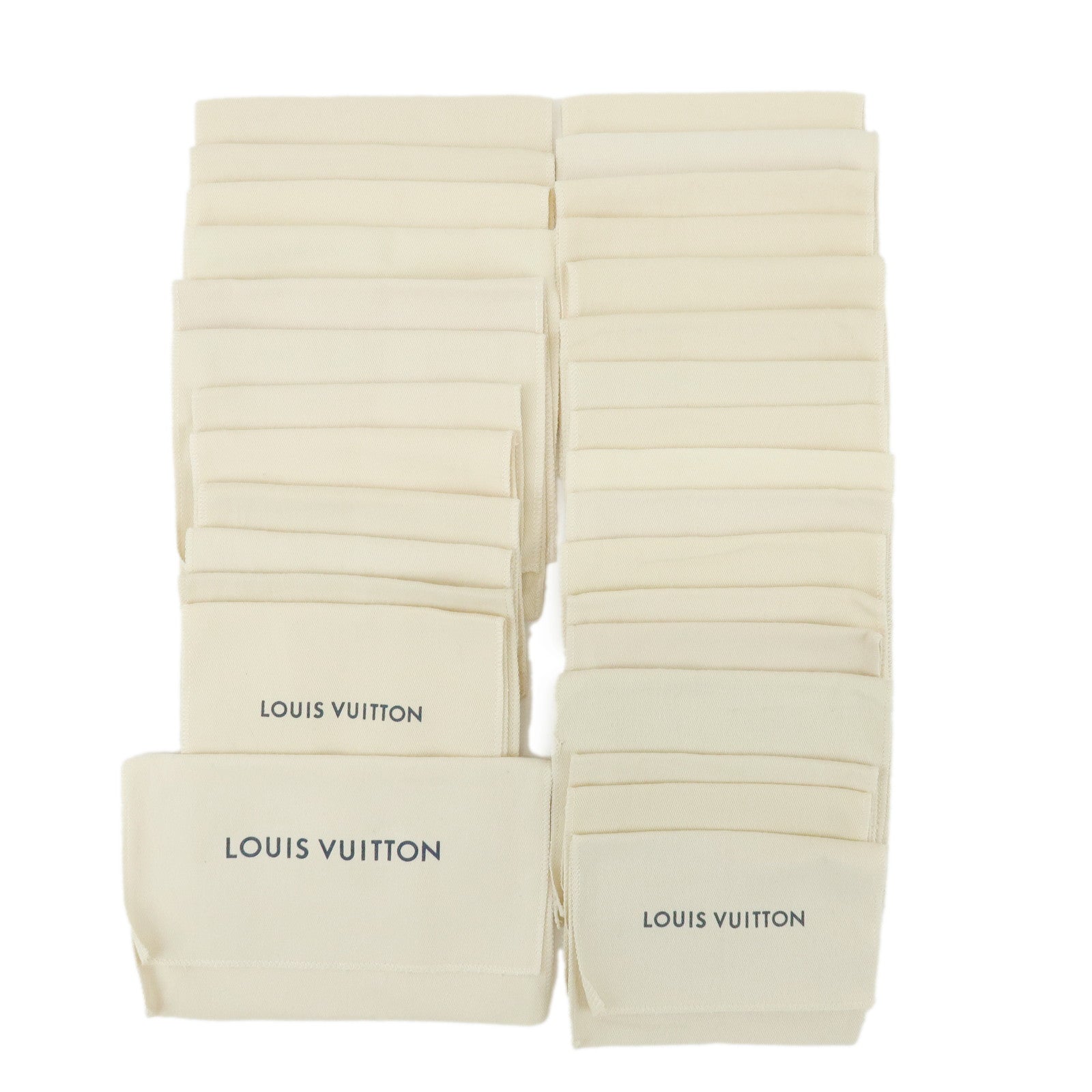 Loiuis Vuitton Set Of 30 Dust Bag Flap Style Beige for small items