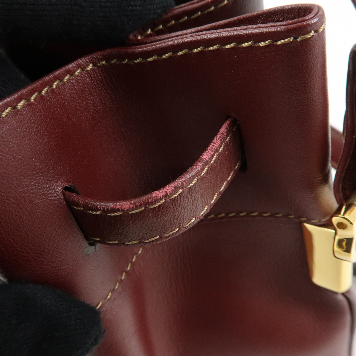 Cartier Must de Cartier Leather Drawstring Mini Shoulder Bag Bordeaux