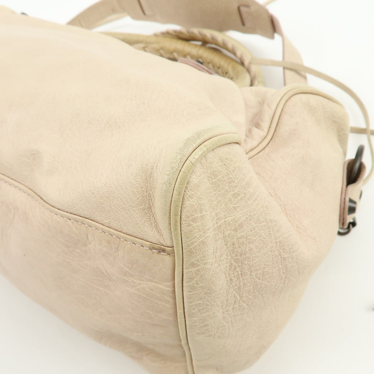 BALENCIAGA The Twiggy Leather 2Way Hand Bag White Light Purple 128523