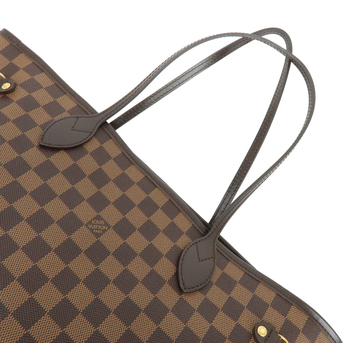 Louis Vuitton Damier Neverfull MM Canvas Leather Tote Bag Cerise N41358