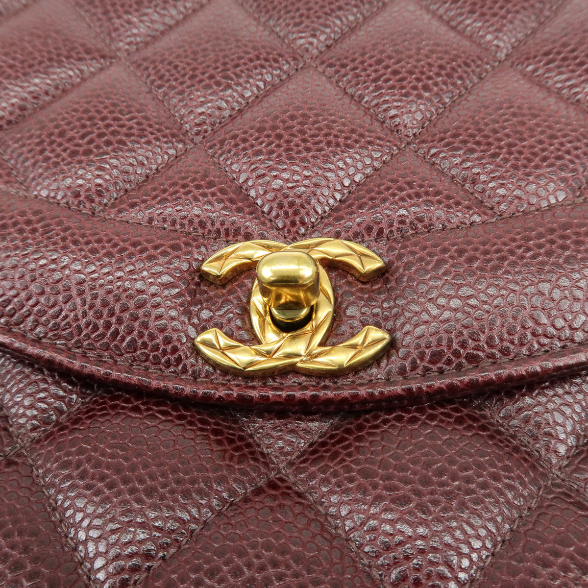 CHANEL Matelasse Diana Caviarskin Chain Shoulder Crossbody Bag Bordeaux