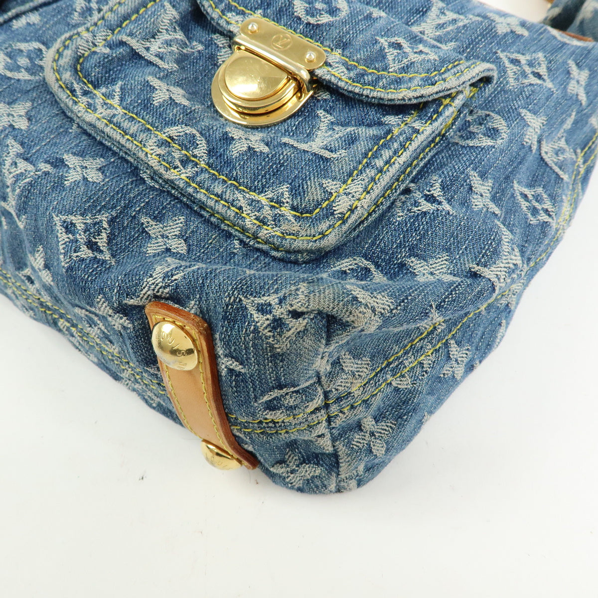 Louis Vuitton Monogram Denim Baggy GM Shoulder Bag Blue M95048