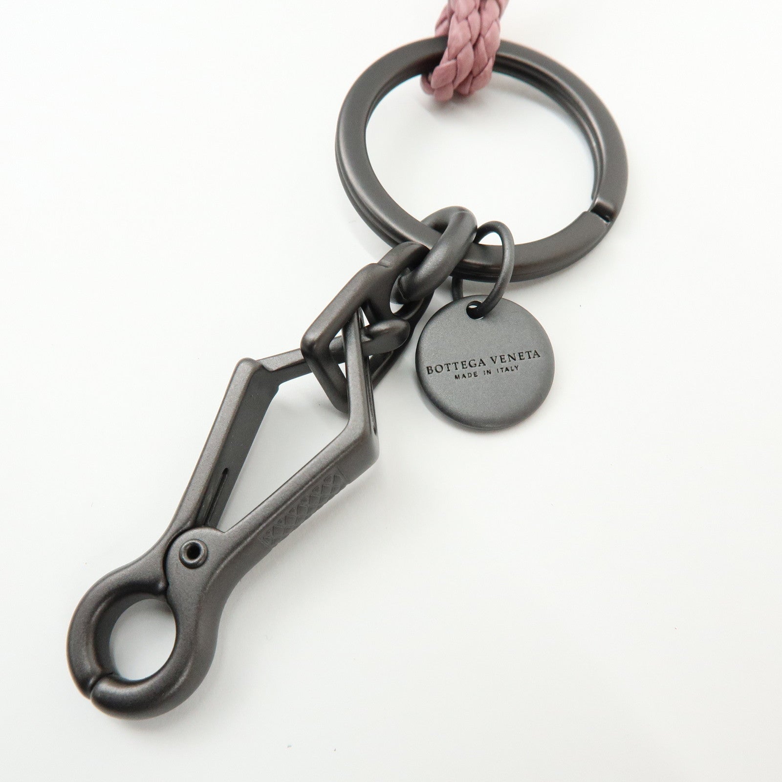 BOTTEGA VENETA Intrecciato Leather Bag Charm Whistle Motif Pink