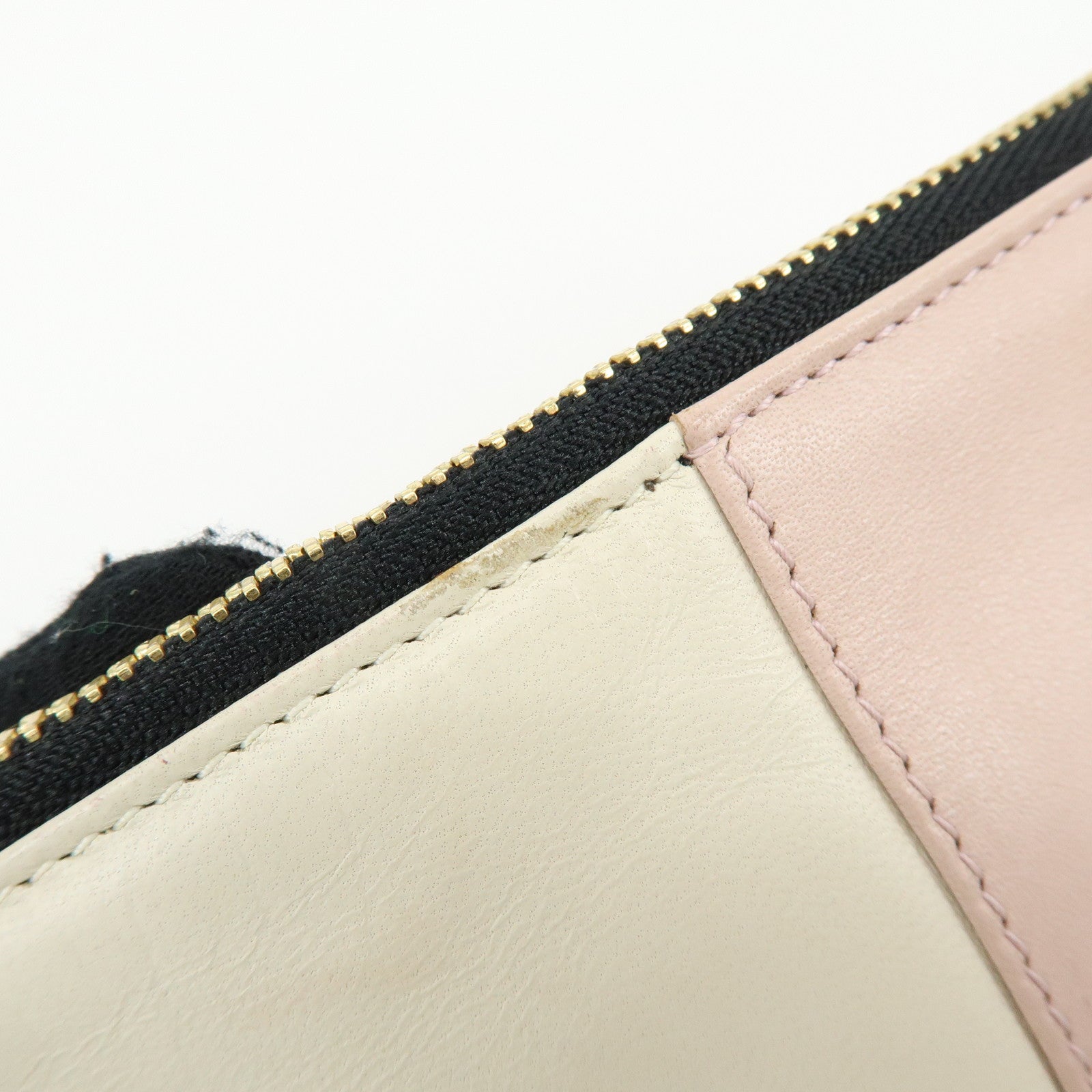 LOEWE Anagram Nappa Leather Clutch Bag Flat Pouch Pink Orange