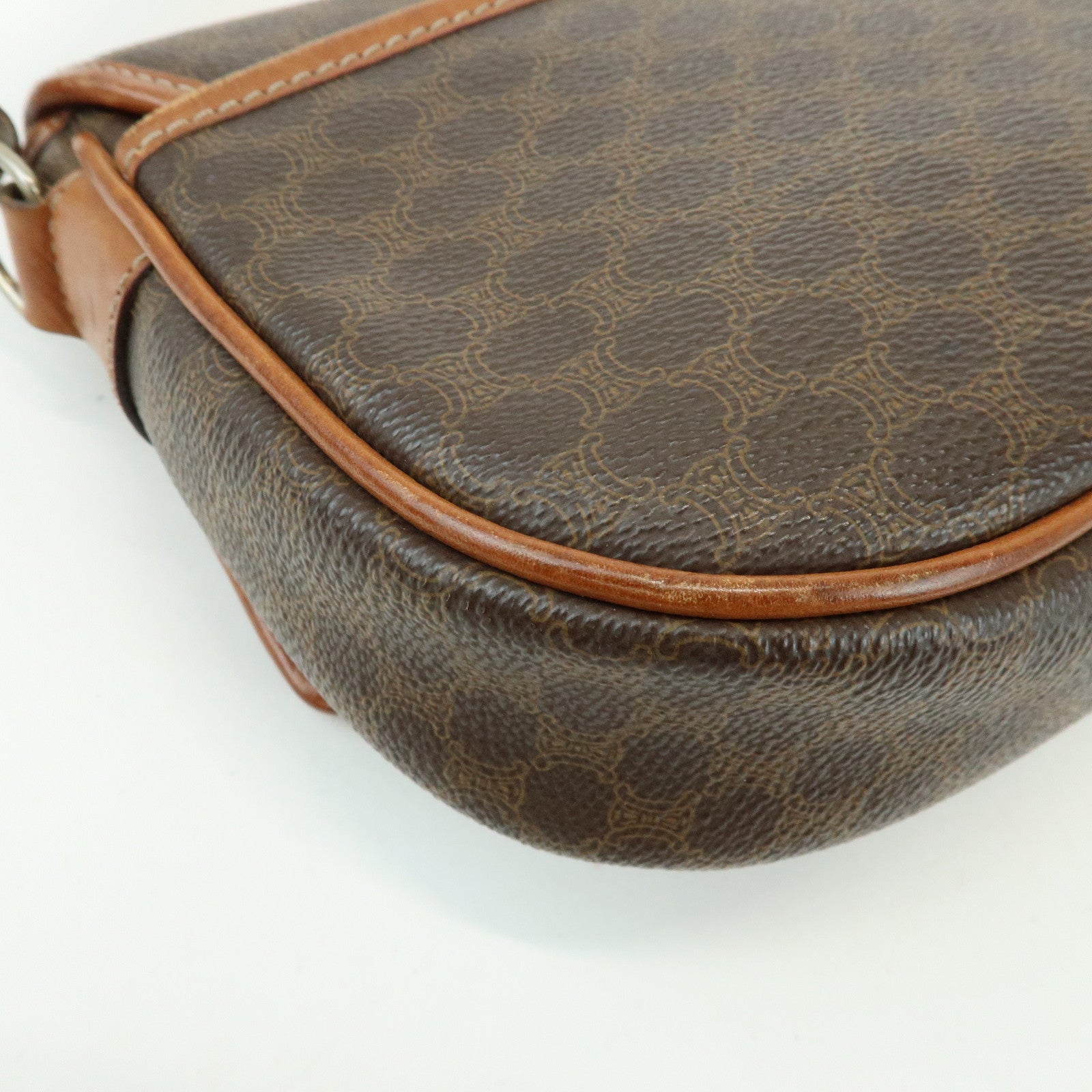 CELINE Macadam PVC Leather Shoulder Bag Crossbody Bag Brown