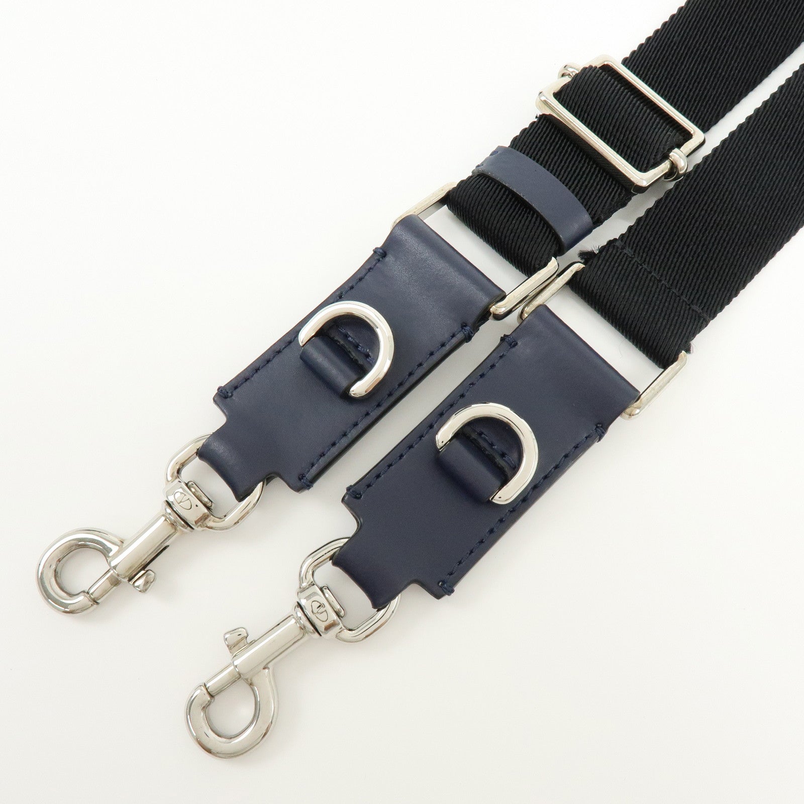 VALENTINO Logo Leather 2Way Bag Hand Bag Shoulder Bag Navy